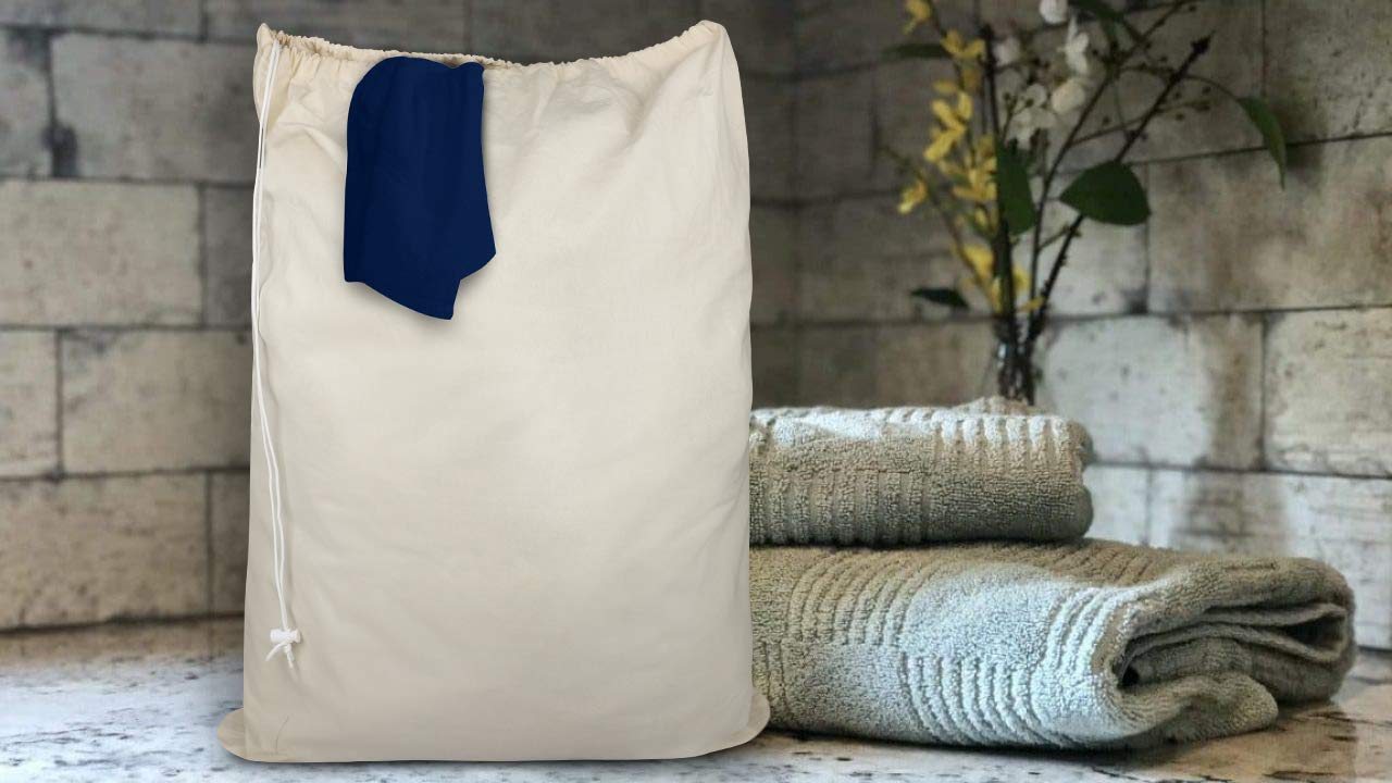 Urban Villa Extra Large Heavy Duty Canvas Laundry Bag - 28''x36'' Natural Cotton Multi-Use Laundry Hamper for College Dorm, Travel & Home Organization