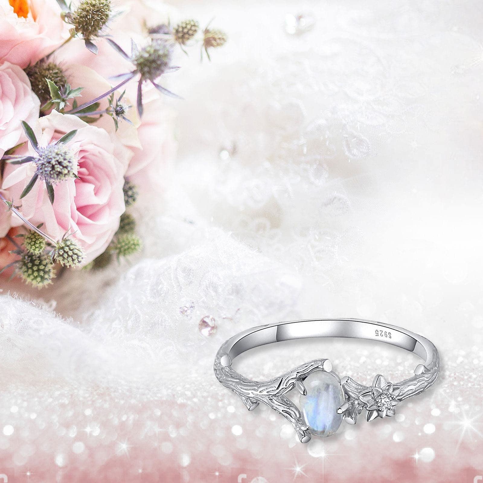 Stylish Leaf Statement Ring with Zircon Inlay for Men & Women - Elegant Cocktail Party Jewelry, Fashion Accessory, Promise Ring Gift (Silver, Size 9) | Perfect for Weddings, Date Nights & Special Occasions