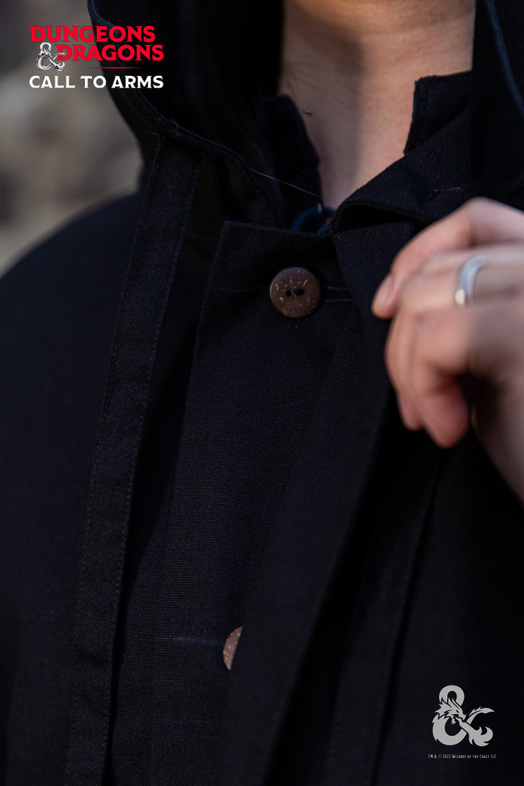 Dungeons & Dragons Rogue Cape - Black Cloak for Cosplay, LARP & Fantasy Roleplaying | Perfect for D&D Adventurers & Halloween Costumes