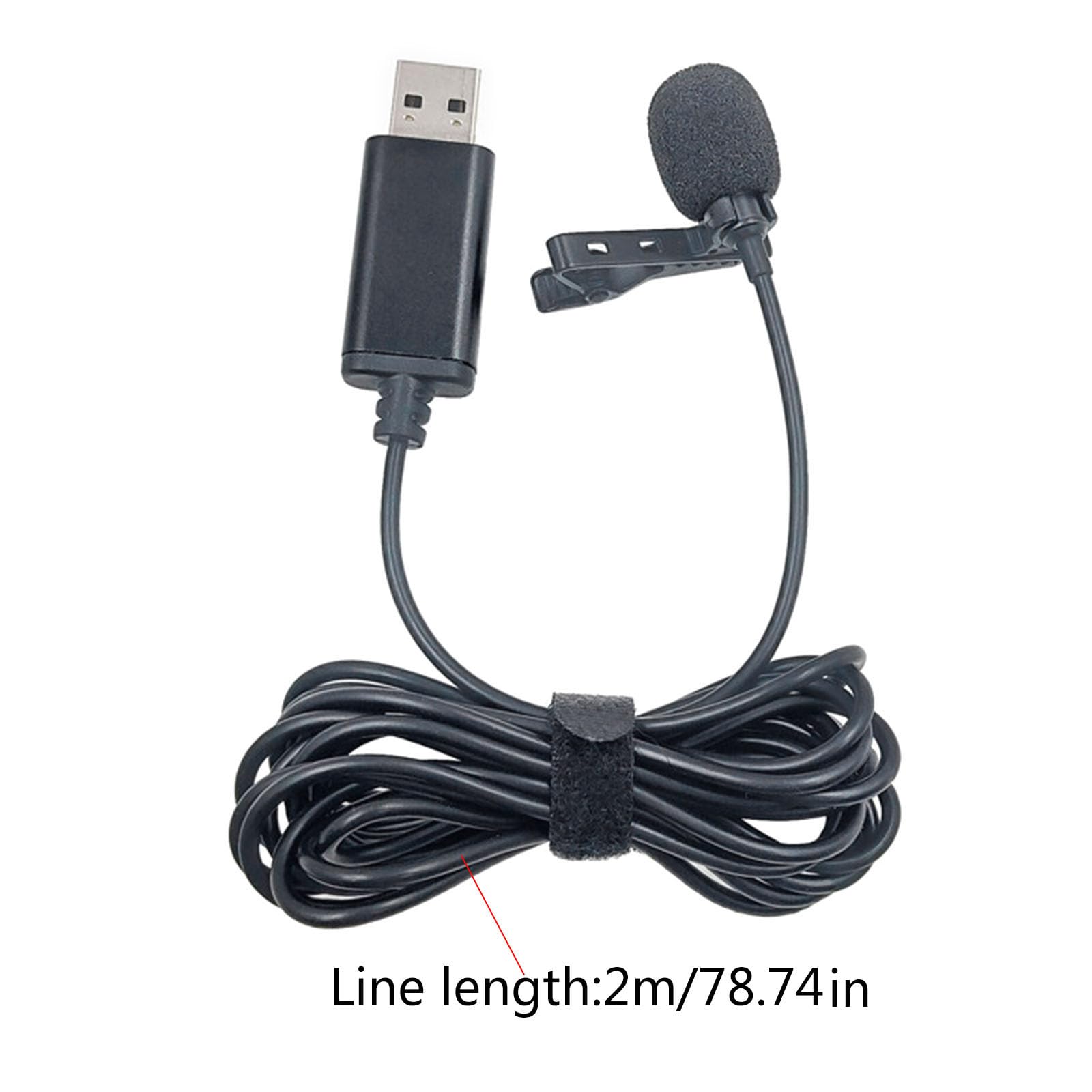 Portable USB Lapel Microphone for Laptop & PC - Clip-On External Mic for Podcasting, Streaming, Video Conferencing & Online Classes