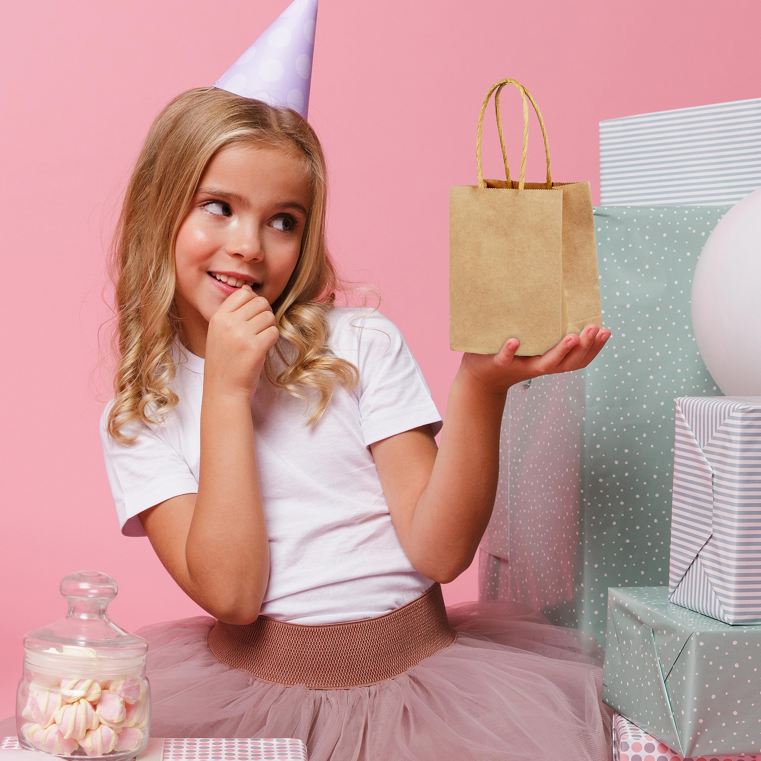 30Pcs Mini Kraft Gift Bags 6.5