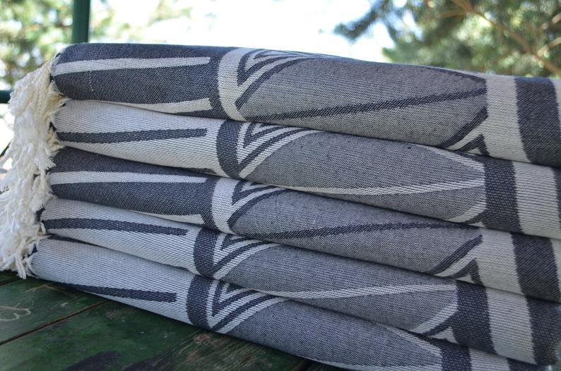 Premium Navy Blue 100% Cotton Beach Towel - Soft, Absorbent & Quick-Drying for Pool, Beach, Gym & Travel Use
