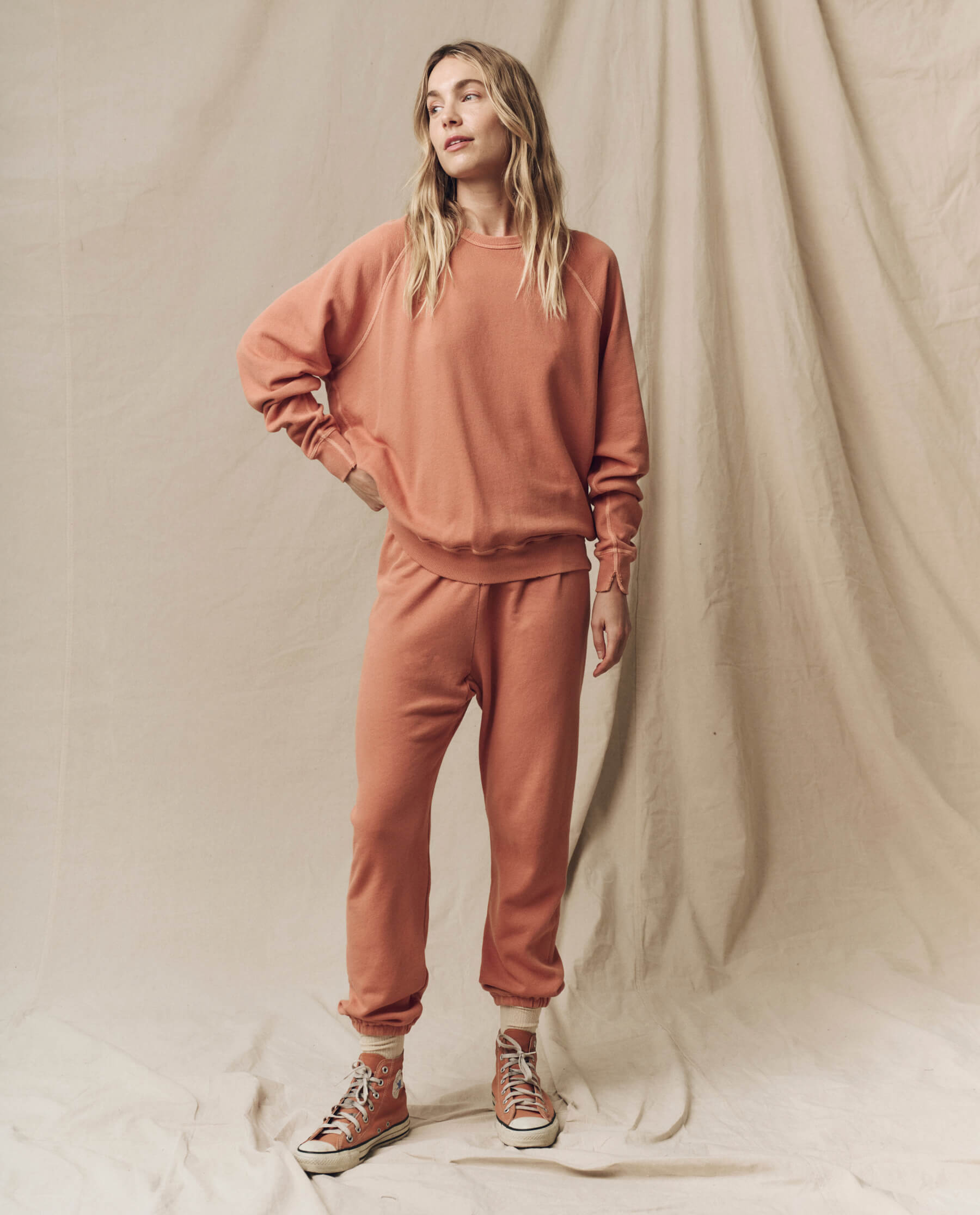 Premium College Sweatshirt for Men & Women - Soft Solid Sun-Dried Orange Pullover Hoodie | Cozy Campus Wear, Casual Outfit & Lounge Essential