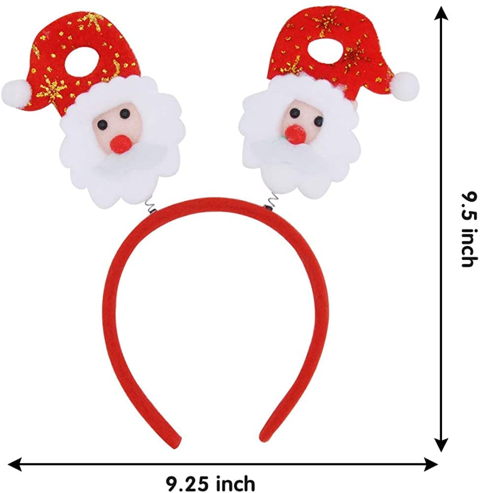 Cute Christmas Headbands for Kids - Santa Snowman Tree Hair Hoops & Hair Accessories (12 Pack) - Perfect for Xmas Parties, Holiday Photos & Festive Dress Up