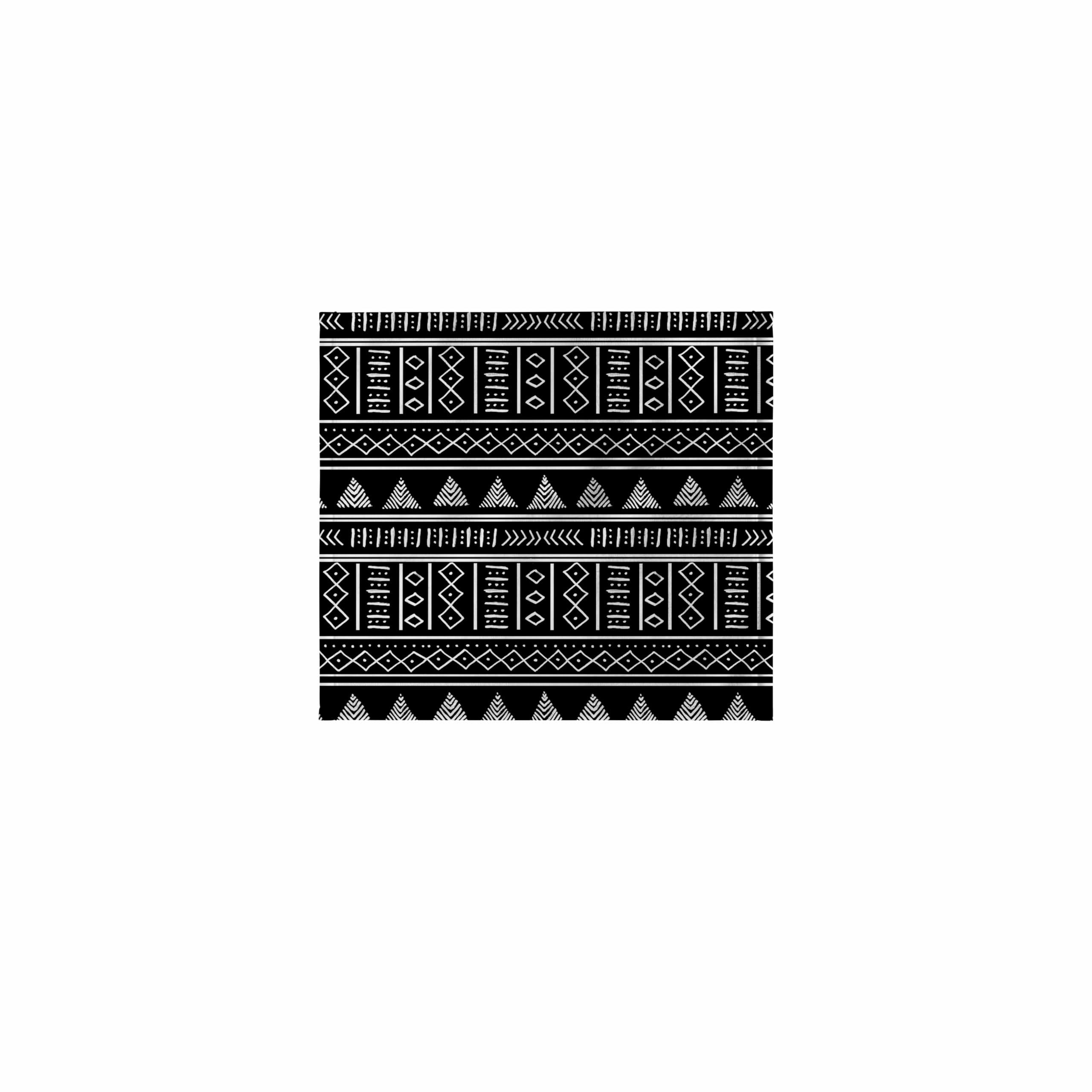 3D Rose 11x12 Inch Wash Cloth for Face & Body - Black & White Mudcloth Inspired African Art Pattern - Soft Bath Towel for Spa, Travel & Home Decor