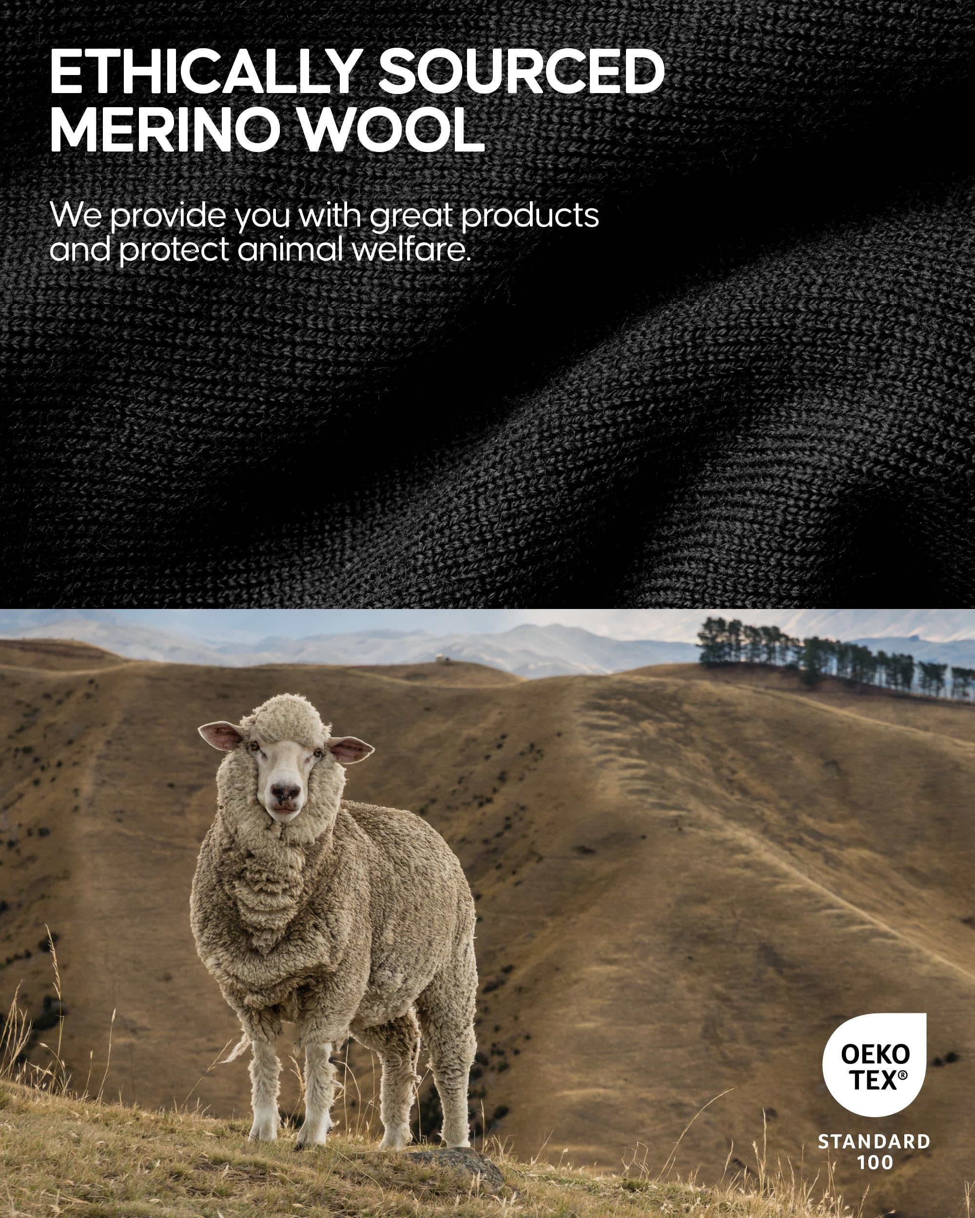 DANISH ENDURANCE Women's Merino Wool Base Layer Set - Thermal Underwear Top & Bottom for Hiking, Skiing & Winter Sports