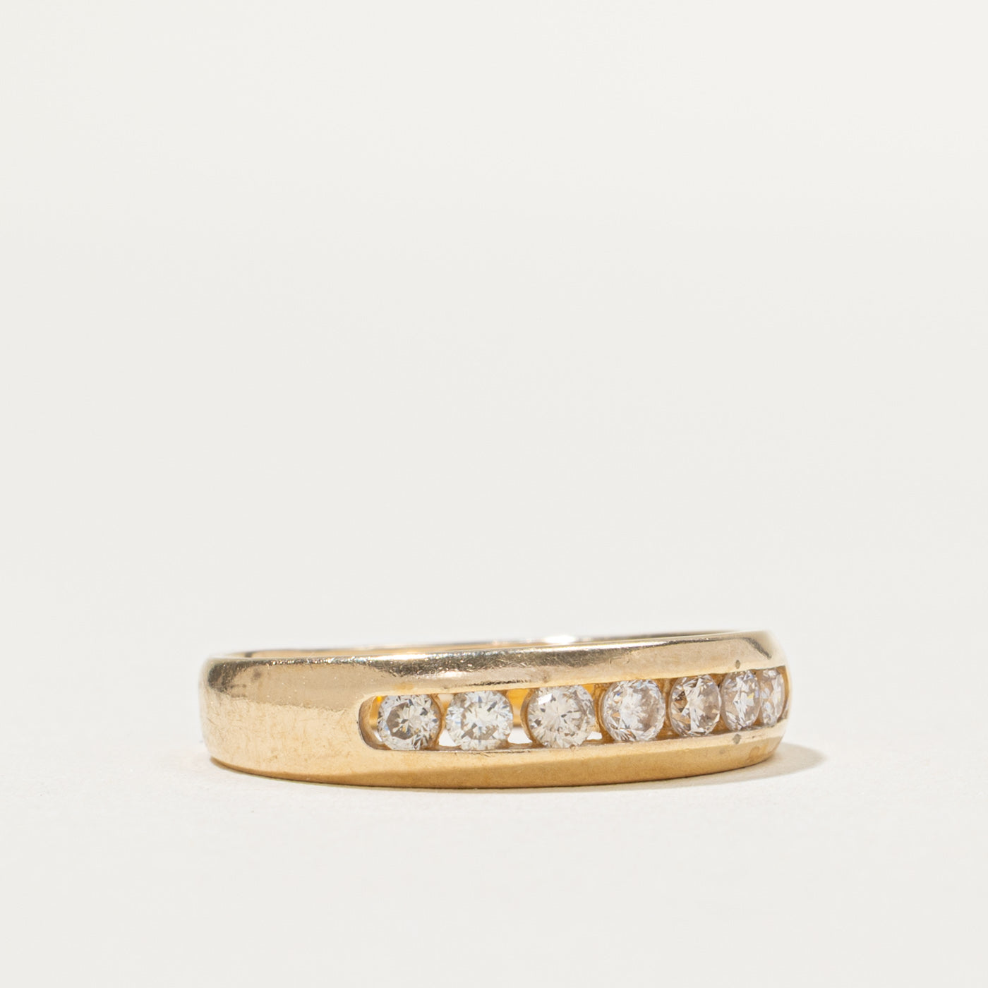 Semi Eternity Diamond Wedding Band Ring - 0.36ctw Round Cut Diamond Ring - Size 6.75 - Perfect for Anniversary, Engagement & Bridal Jewelry Gifts