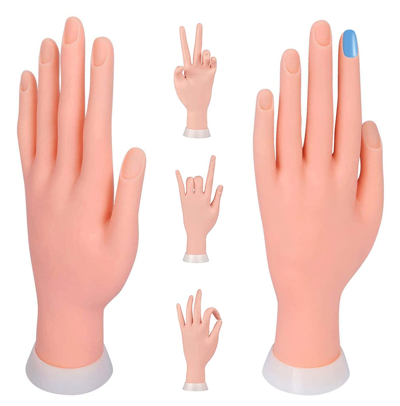 Movable Fake Fingers for Nail Art Practice - Reusable Acrylic Nail Training Hand Model | Perfect for Manicurists, Nail Technicians & DIY Nail Art Enthusiasts at Home or Salon