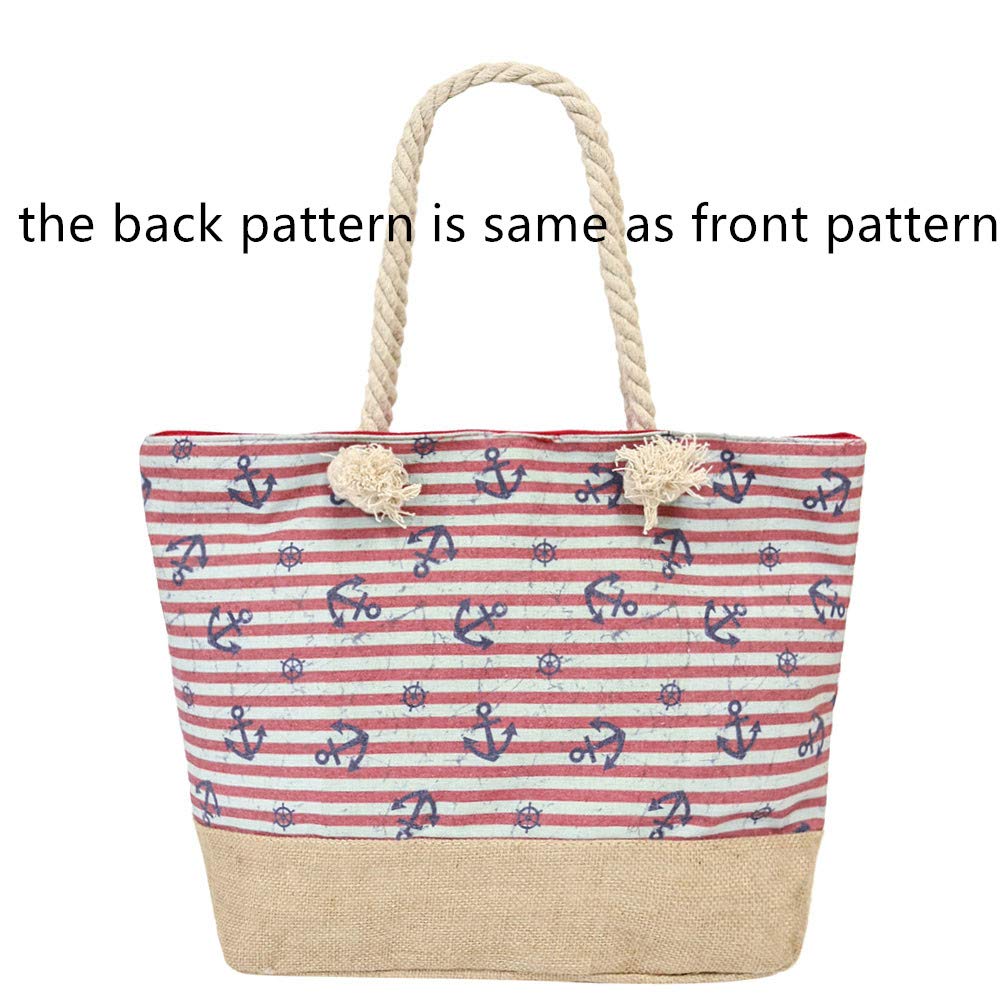 Large Beach Tote Bag - Stylish Canvas Shoulder Bag for Travel, Shopping & Daily Use | Perfect for Beach Trips, Groceries & Work Commute