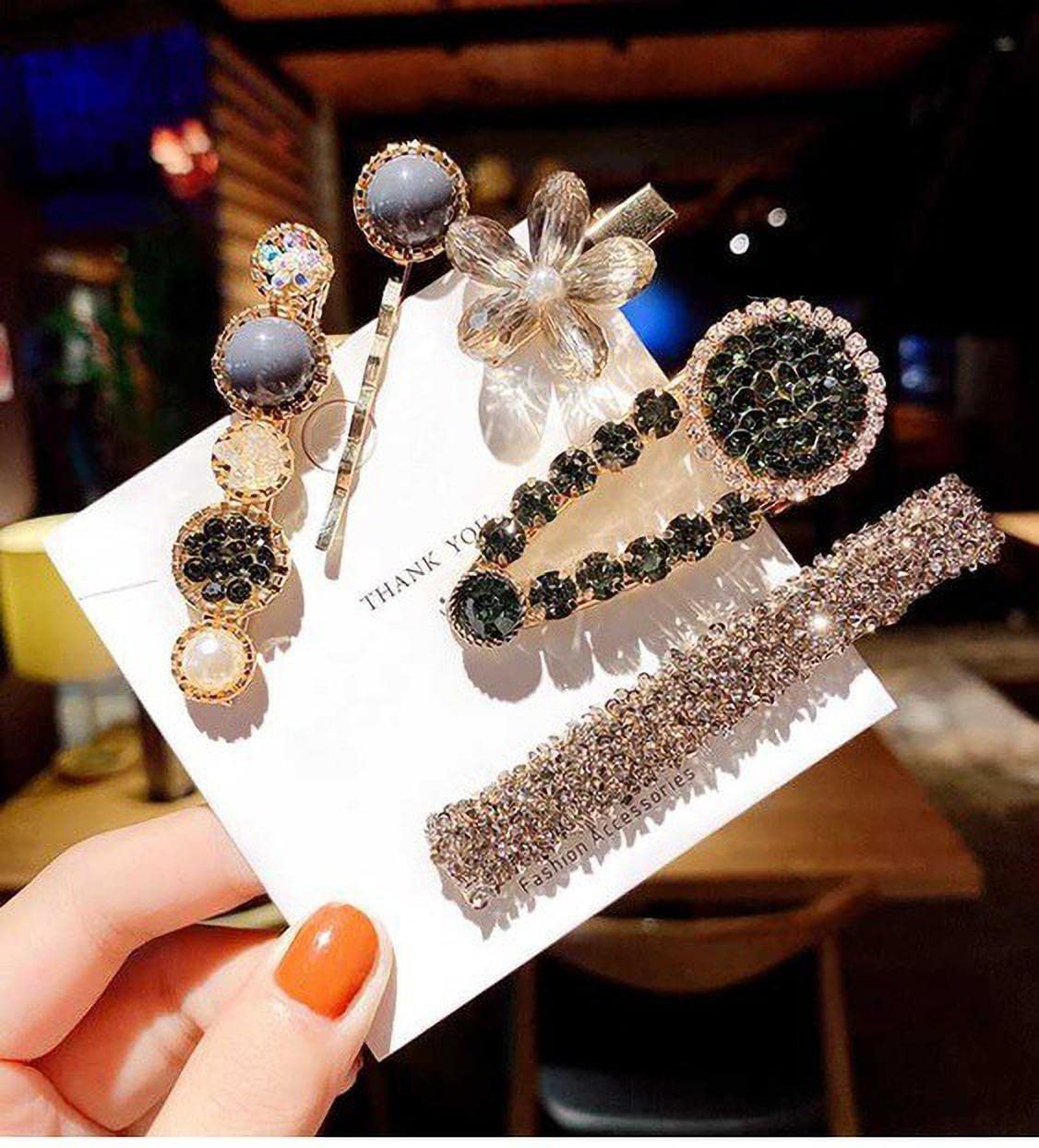 Alamodey Women's Korean Hair Clips - Stylish Medium Size Hair Clutchers for Women & Girls (Pack of 5) - Perfect for School, Work, Parties & Everyday Hairstyling