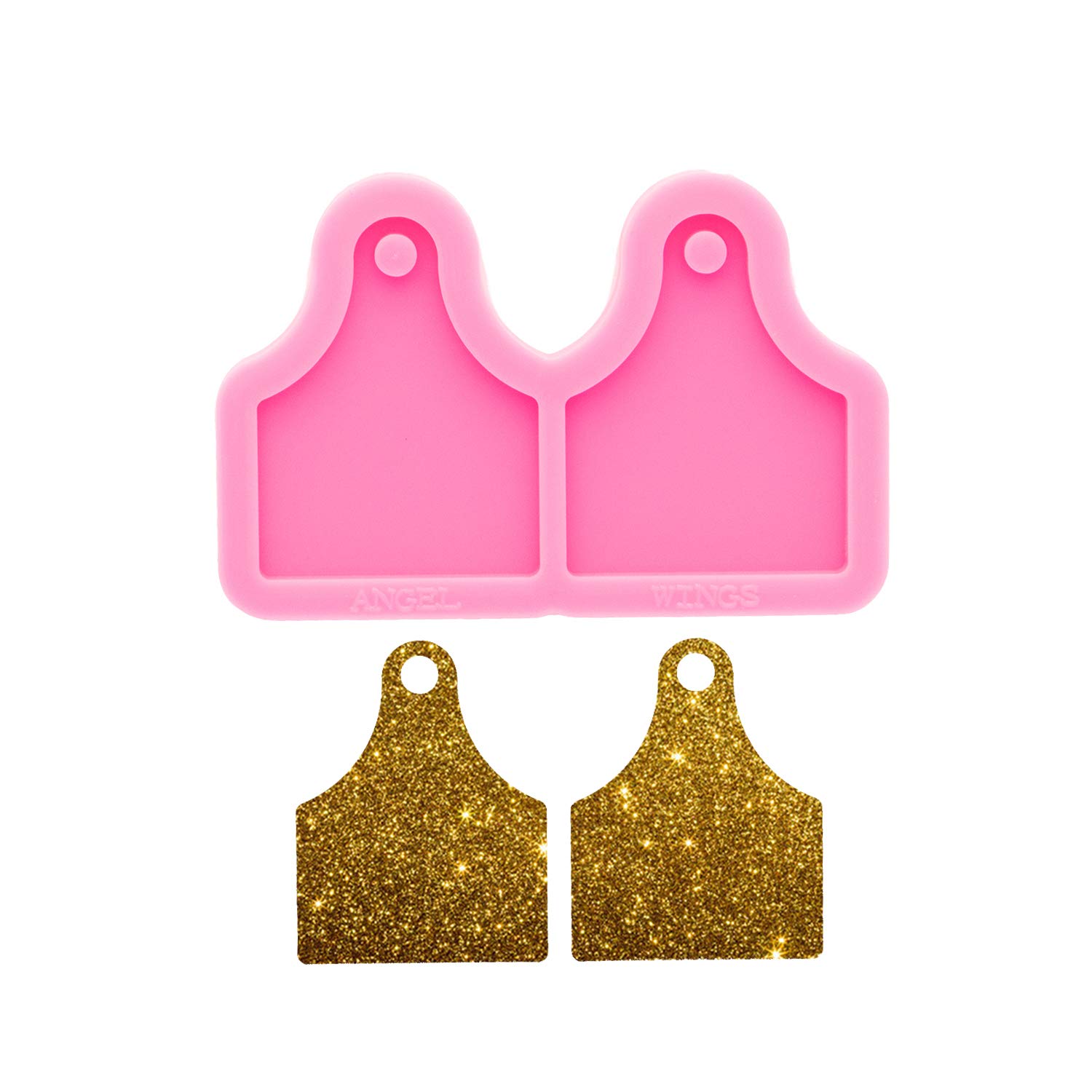 Premium Glossy Cow Tag Earring Resin Mold - Silicone DIY Keychain & Jewelry Making Molds for Epoxy Crafts (Size M) - Perfect for Handmade Earrings, Charms, and Unique Gift Creations