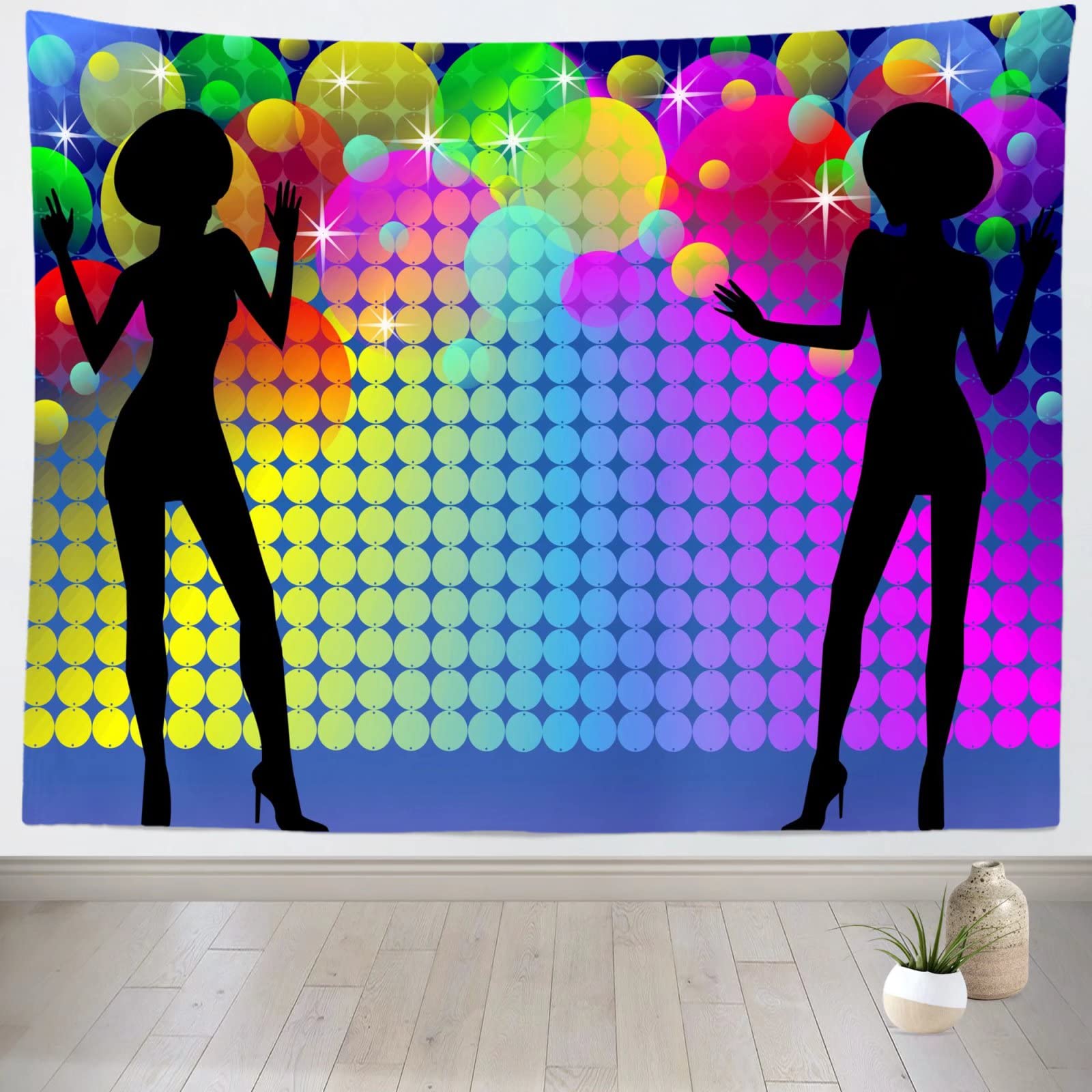 Vintage Disco Party Backdrop 8x6ft - 80s 90s Neon Music Theme Photography Background for Ballroom Nights, Birthday Parties & Photo Booths | Perfect for Disco-Themed Events, Retro Celebrations & Social Media Content Creation
