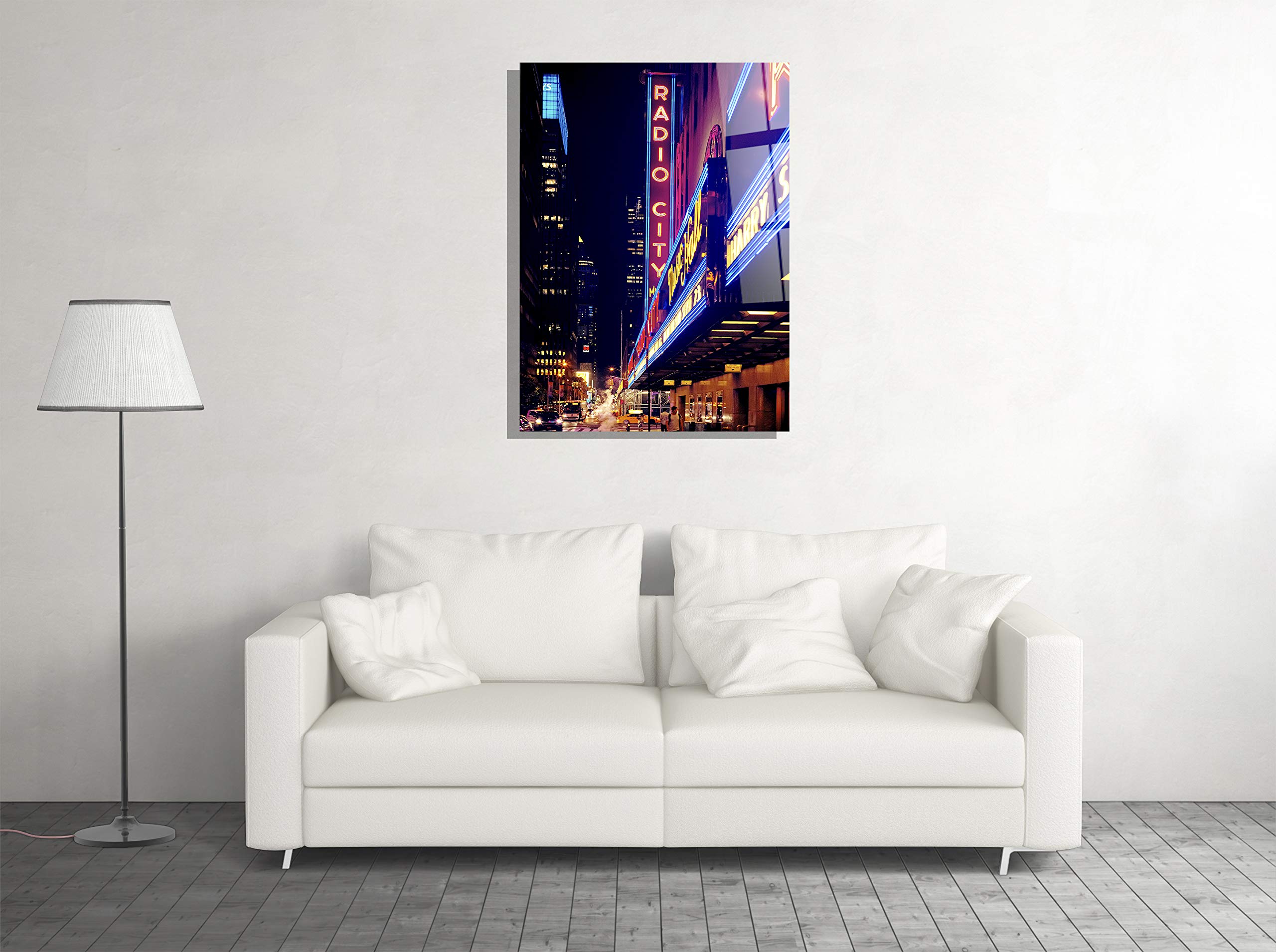 New York Radio City Music Hall Tempered Glass Wall Art - Modern Urban Home & Office Decor - Perfect Gift for Music Lovers (16x24) - Ideal for Living Rooms, Bedrooms, Hotels & Gifts