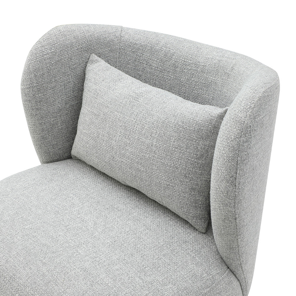 SASHA Lounge Chair - Modern Light Grey & Black Accent Recliner for Living Room, Bedroom, or Office - Comfortable Upholstered Armchair with Sturdy Metal Legs - Perfect for Relaxing, Reading, or Watching TV