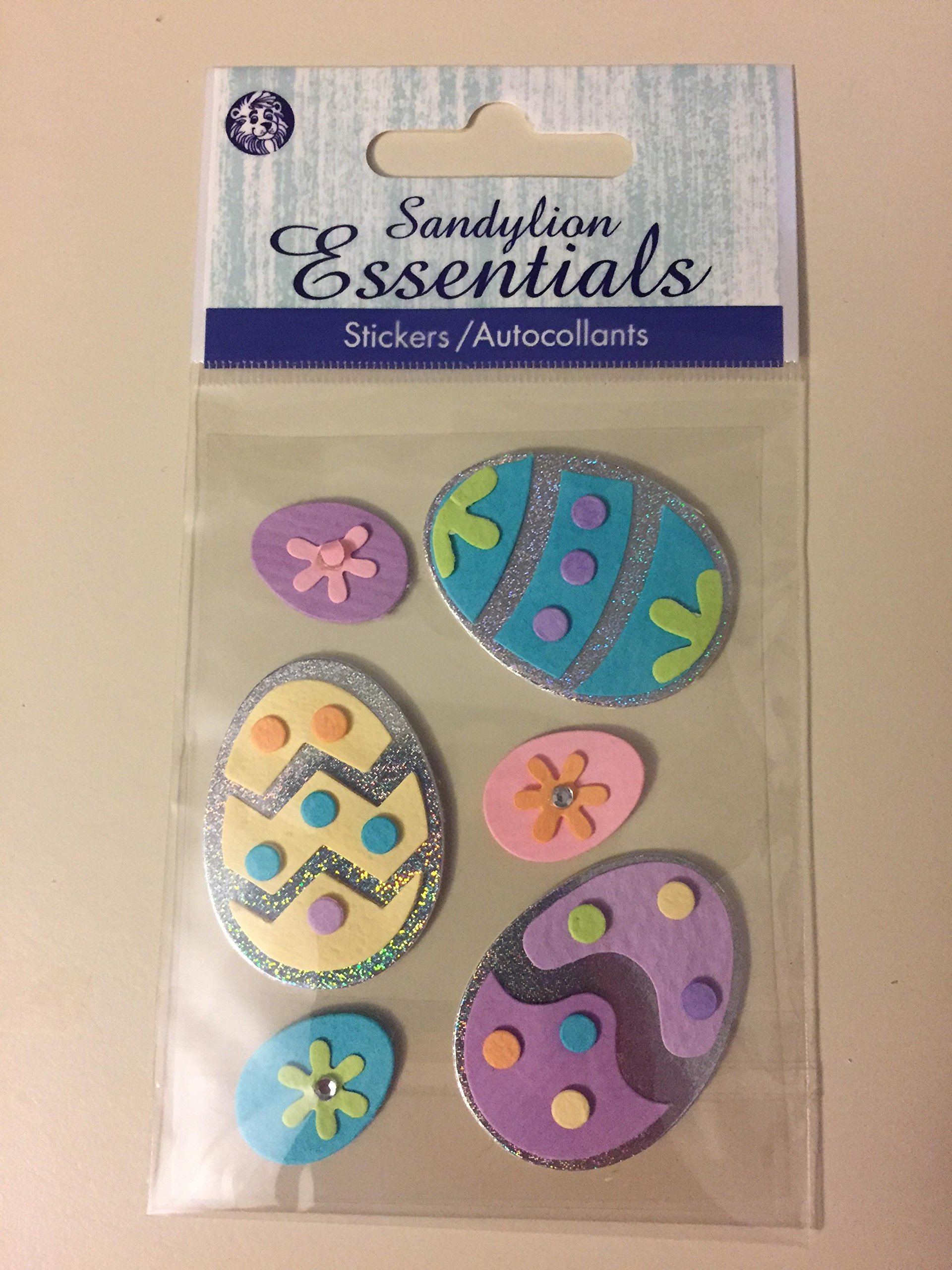 Sandylion Essentials Easter Egg Stickers - Fun DIY Decals for Scrapbooking, Cards & Party Decorations