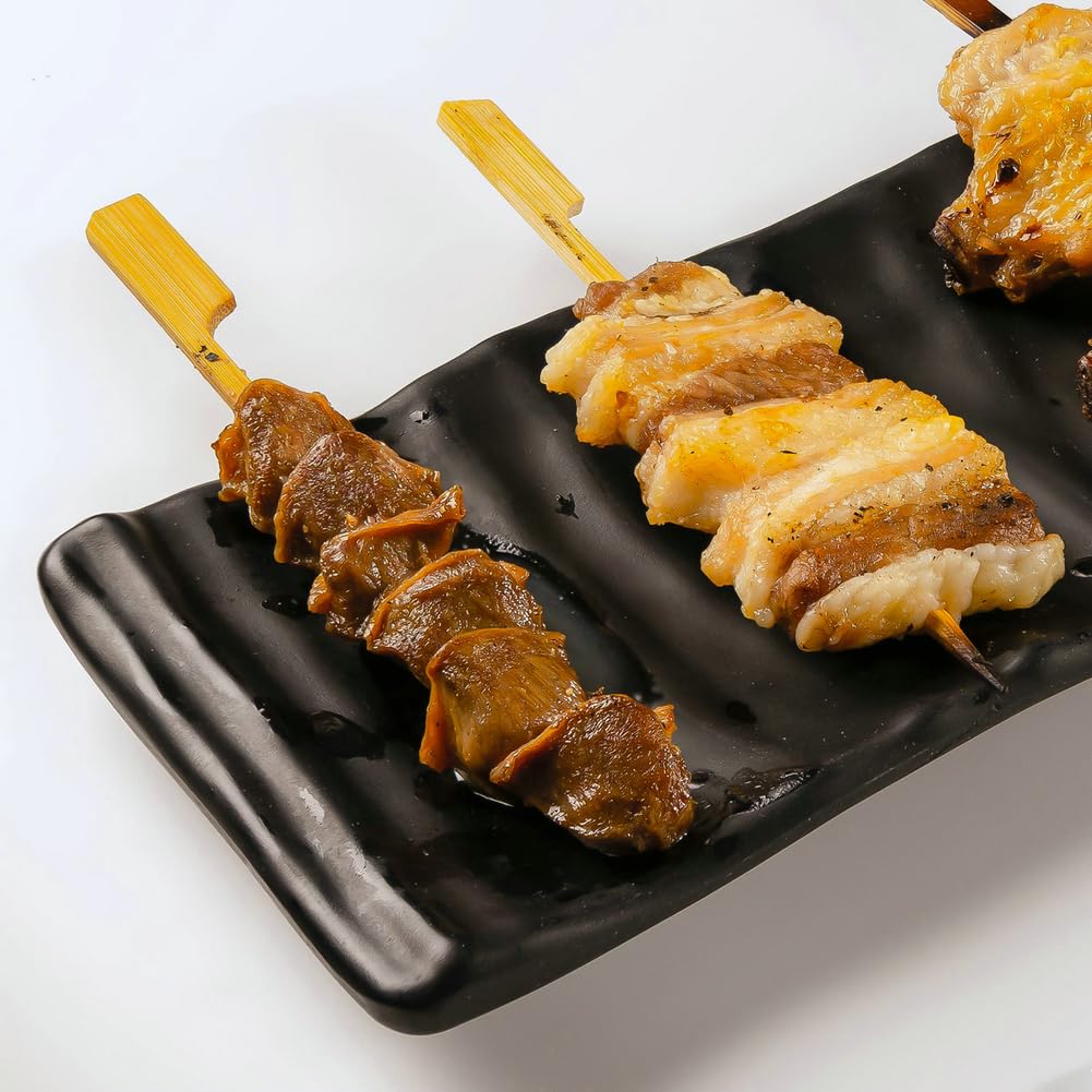 200 Pcs 4.7 Inch Natural Bamboo Skewers with Storage Box - Appetizer Toothpicks, Cocktail Picks for Fruit Kabobs, Sausage, BBQ Snacks & Fondue - Perfect for Party Platters, Charcuterie Boards & Outdoor Grilling