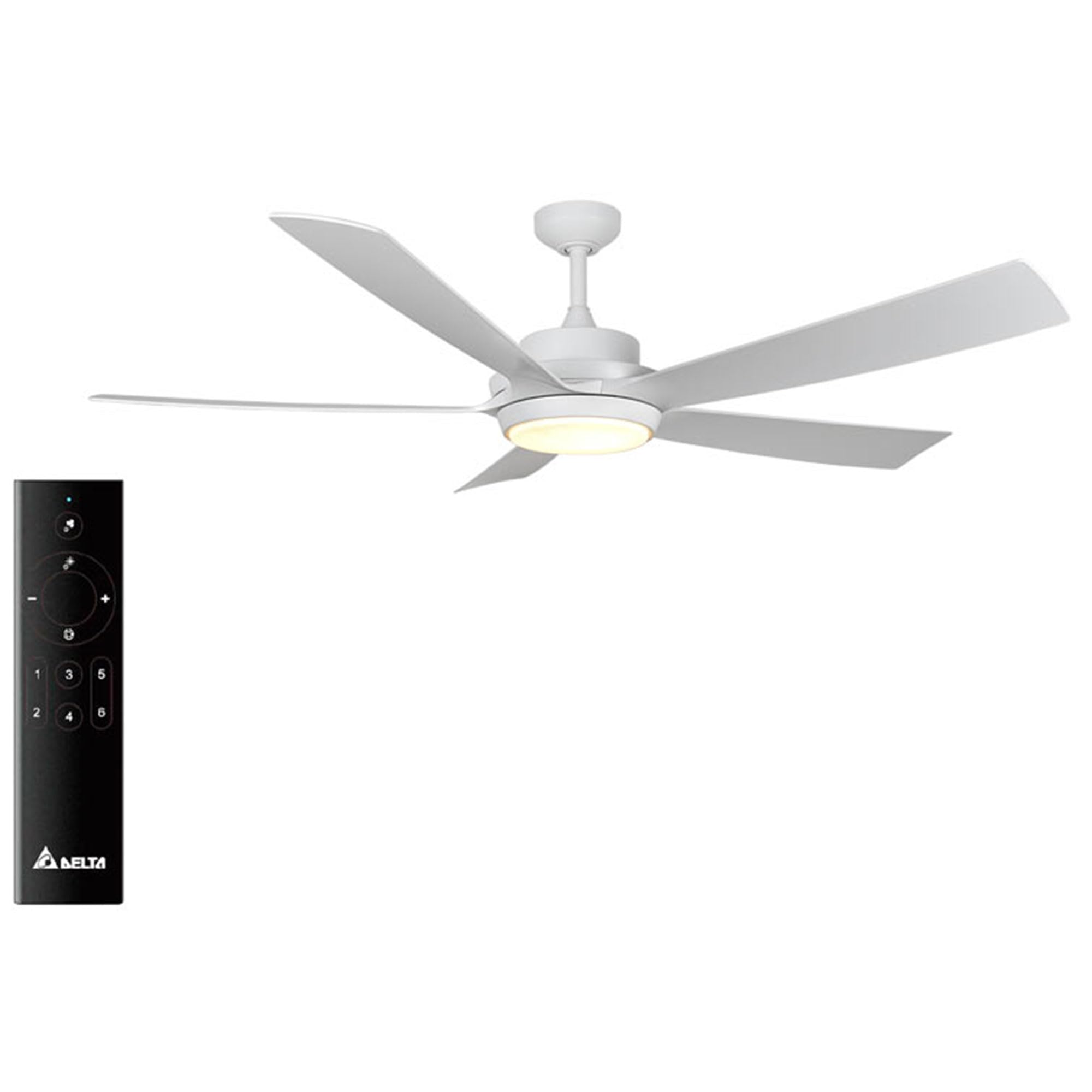 Delta Breez Pleasanton 60 Inch Ceiling Fan with LED Light and Remote Control - Indoor Outdoor Use - White - Perfect for Living Room, Bedroom, Patio and Covered Porch