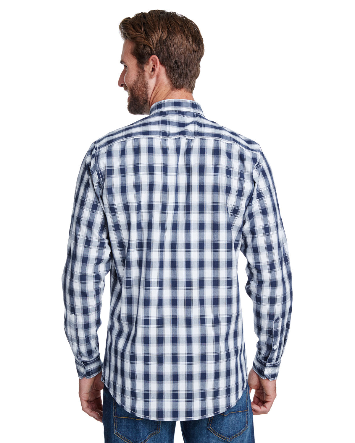 Reprime RP250 Men's Mulligan Check Long Sleeve Cotton Shirt - Artisan Collection for Casual & Business Wear - Perfect for Office, Outdoor & Date Nights