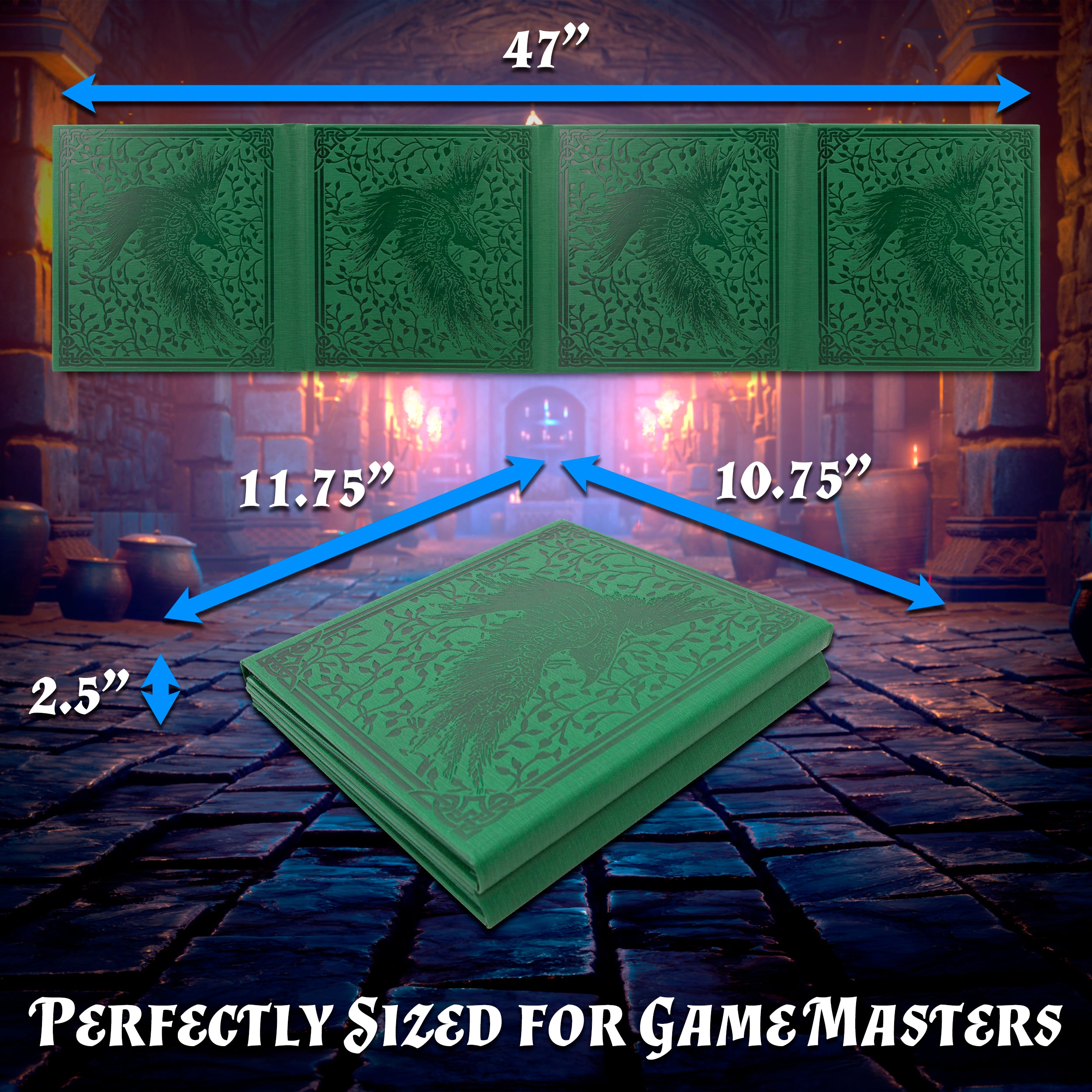 Premium 8-Panel DM Screen for Dungeon Masters | Durable Folding Game Master Screen for TTRPGs (D&D, Pathfinder) | Black/Brown/Green Options | Perfect for RPG Campaigns & Tabletop Gaming Sessions