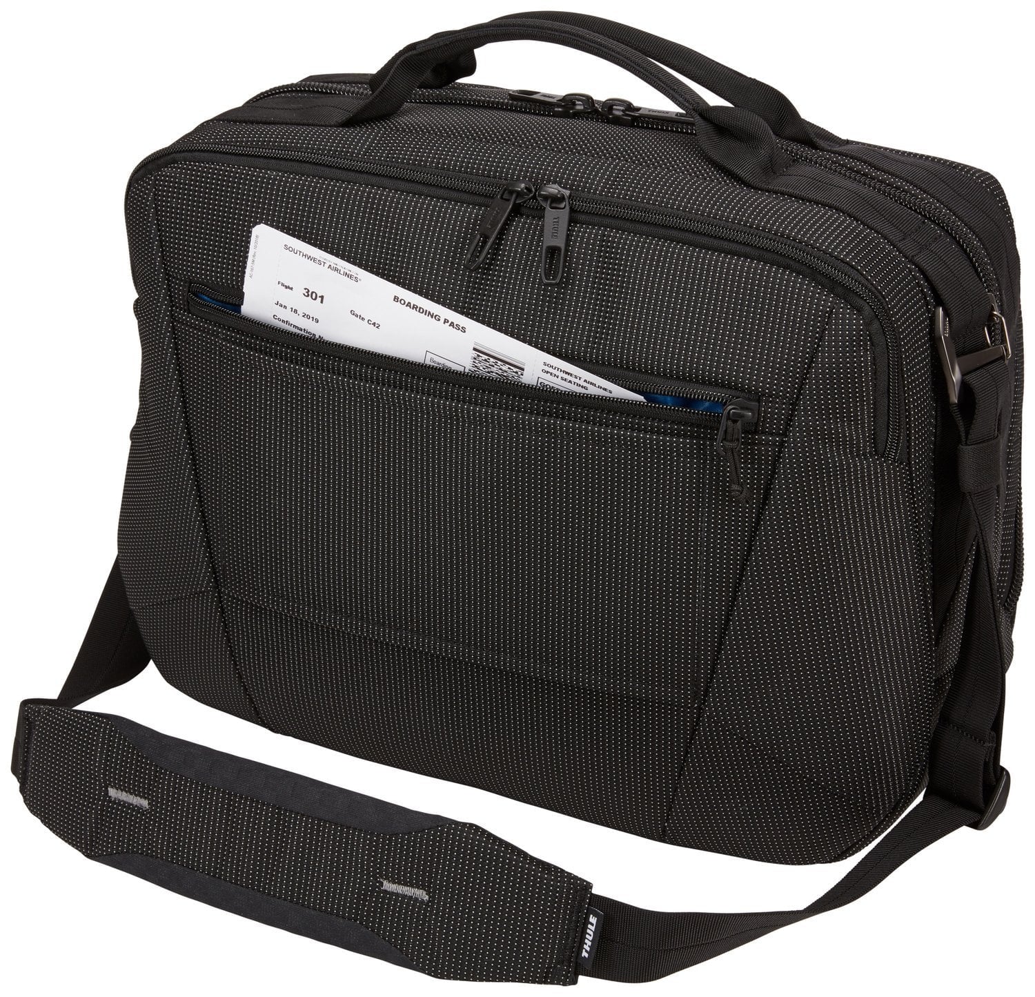 Thule Crossover 2 Rolling Luggage - Durable Black Carry-On Boarding Bag for Air Travel | Perfect for Business Trips & Weekend Getaways