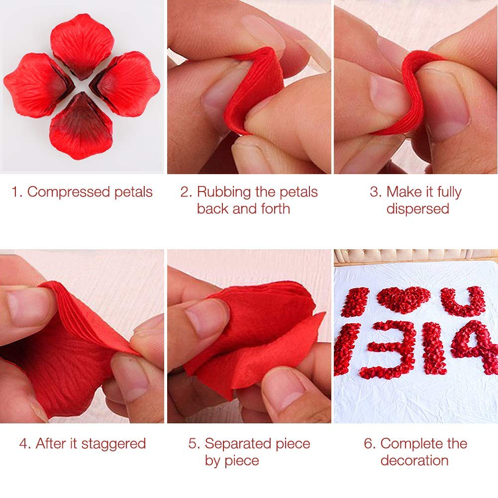 2200 Pcs Natural Rose Petals for Wedding, Anniversary, Party Decorations - Sunset Red | Romantic Scattering, Aisle Walkway, Table Centerpiece Decor
