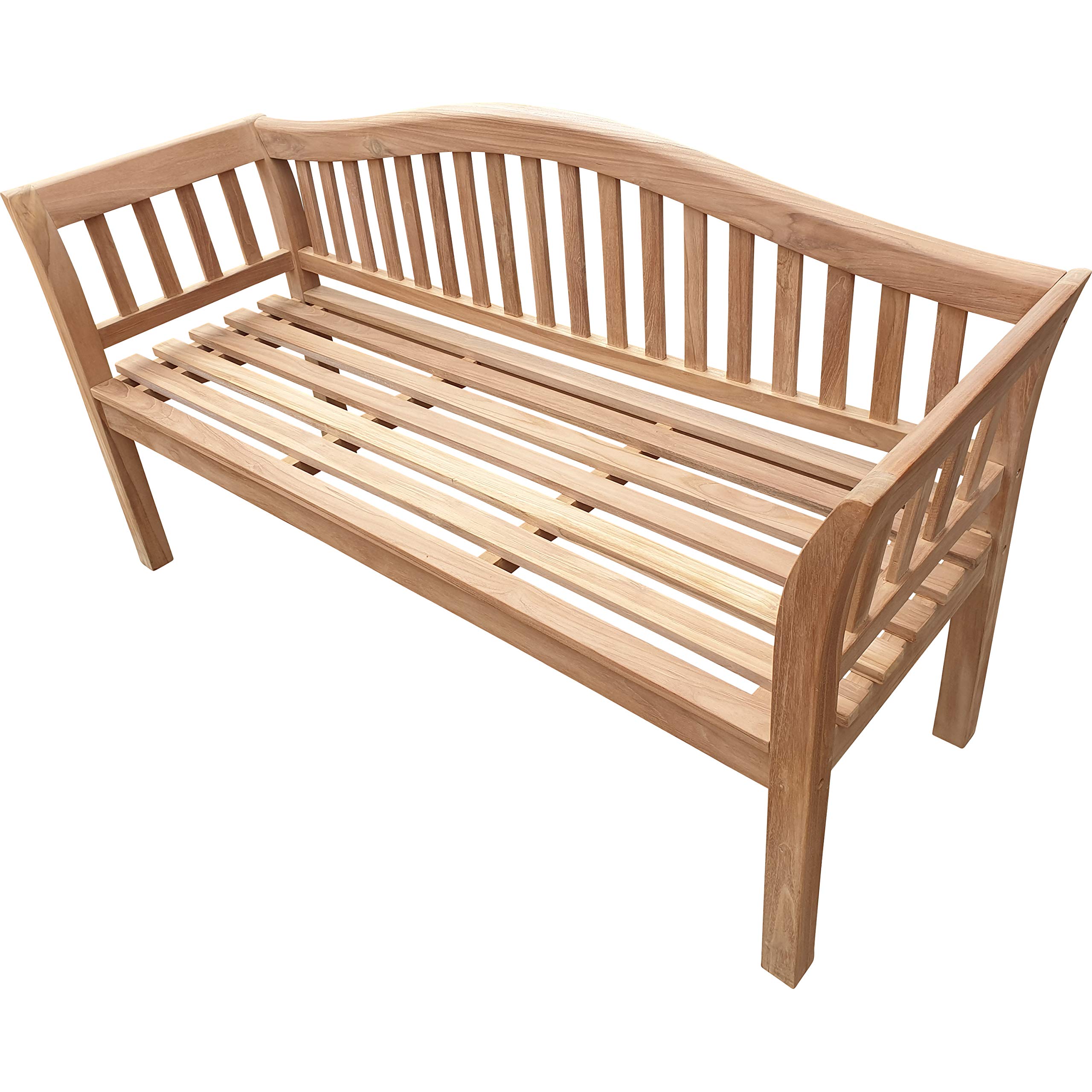 Premium 5-Foot Seven Seas Teak Oklahoma Outdoor Patio Bench - Solid Teak Wood Garden Seating for Backyard, Poolside & Deck - Weather-Resistant Durable Outdoor Furniture