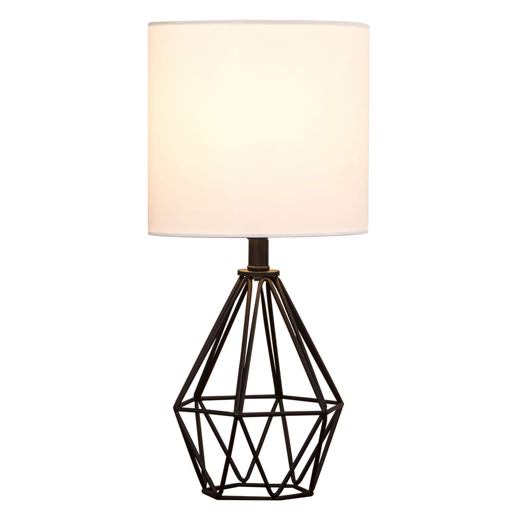 COTULIN Black Modern Table Lamp with TC Fabric Shade & Hollow Base for Living Room, Bedroom, Study, Office, Nightstand, Farmhouse Decor, Perfect for Reading and Relaxing