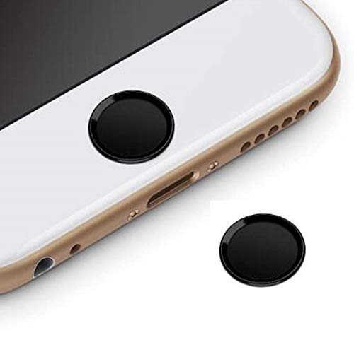 Original iPad Home Button Fingerprint Sticker - Silver Aluminum Frame Touch ID Button Sticker for iPad Mini 2/4, iPad Air 2, iPad Pro & iPhone | Fingerprint Sensor Accessories (Black with Black Ring) | Perfect for Screen Protectors, DIY Repairs & Device Customization