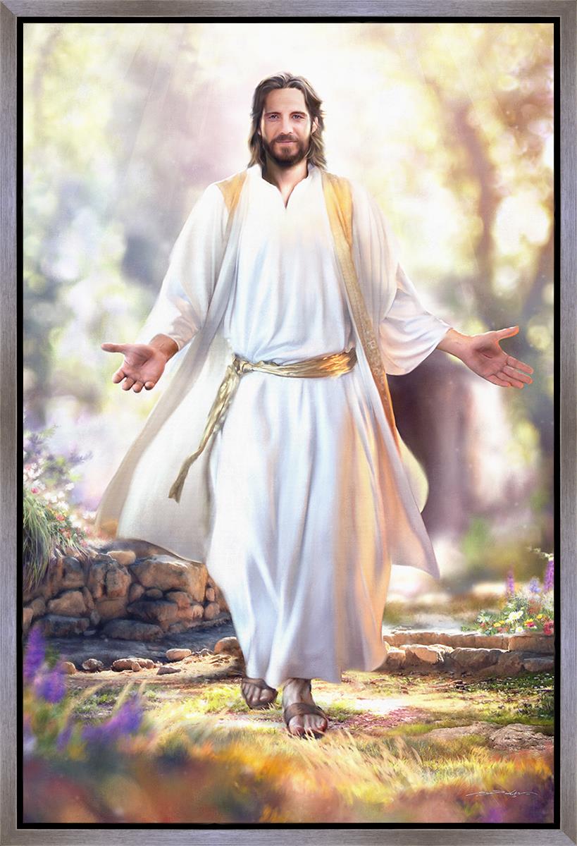 He Is Risen Gallery Wrap Canvas - Religious Easter Wall Art Decor - Perfect for Church, Home & Office Decorations - Inspirational Christian Gift Idea