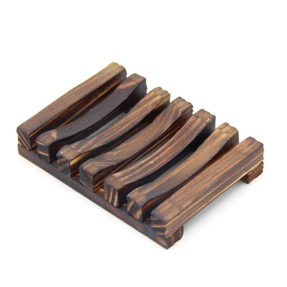 Handmade Wooden Soap Dish - Natural Bamboo Bathroom Soap Holder with Drainage Holes for Shower, Sink Countertop - Perfect for Spa, Luxury Hotels & Home Decor (1pc)