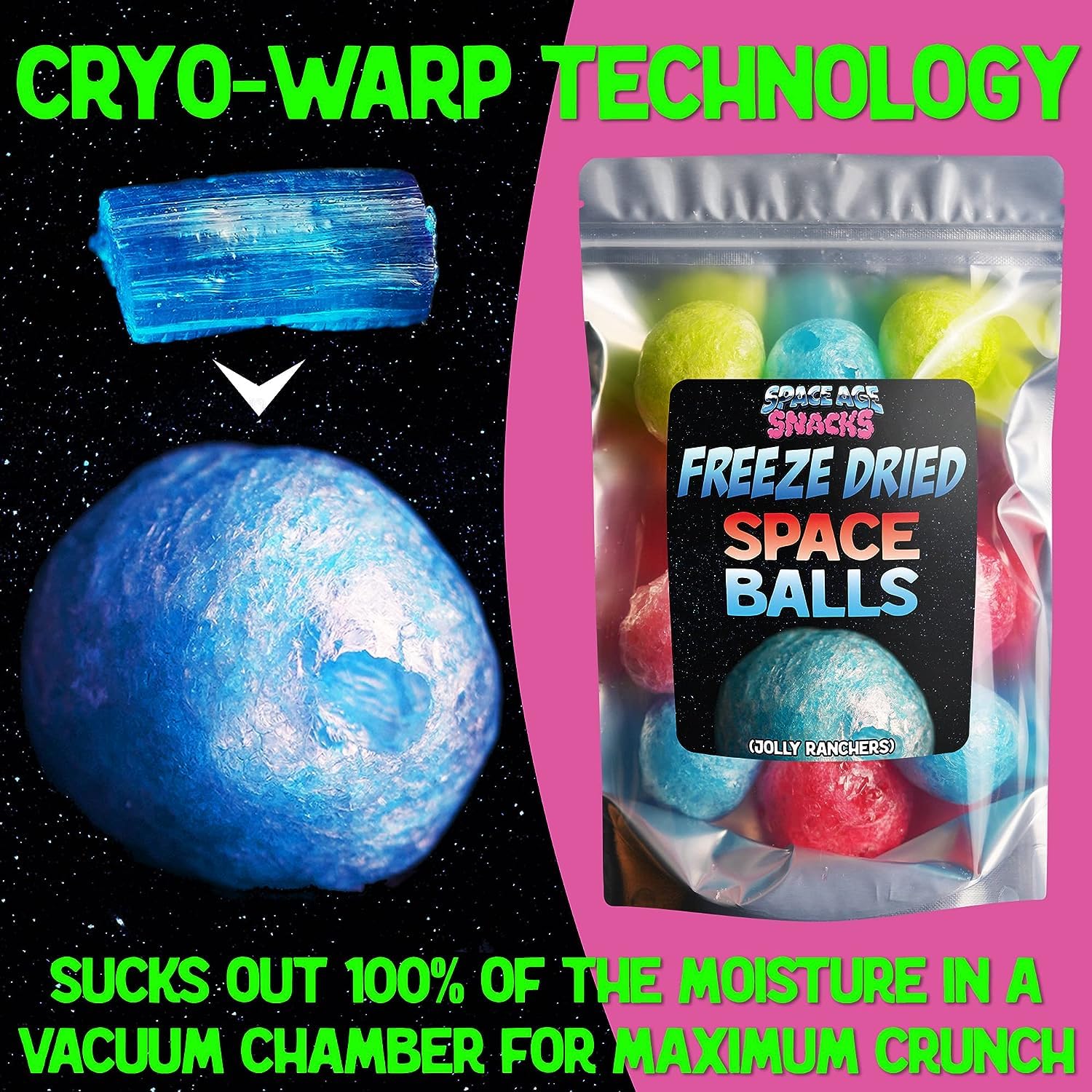 Premium Freeze Dried Space Balls Candy - 6oz Crunchy Astronaut-Inspired Treats for Kids & Adults - Perfect for Birthday Parties, Movie Nights & Space-Themed Events - Individually Boxed for Freshness & Protection