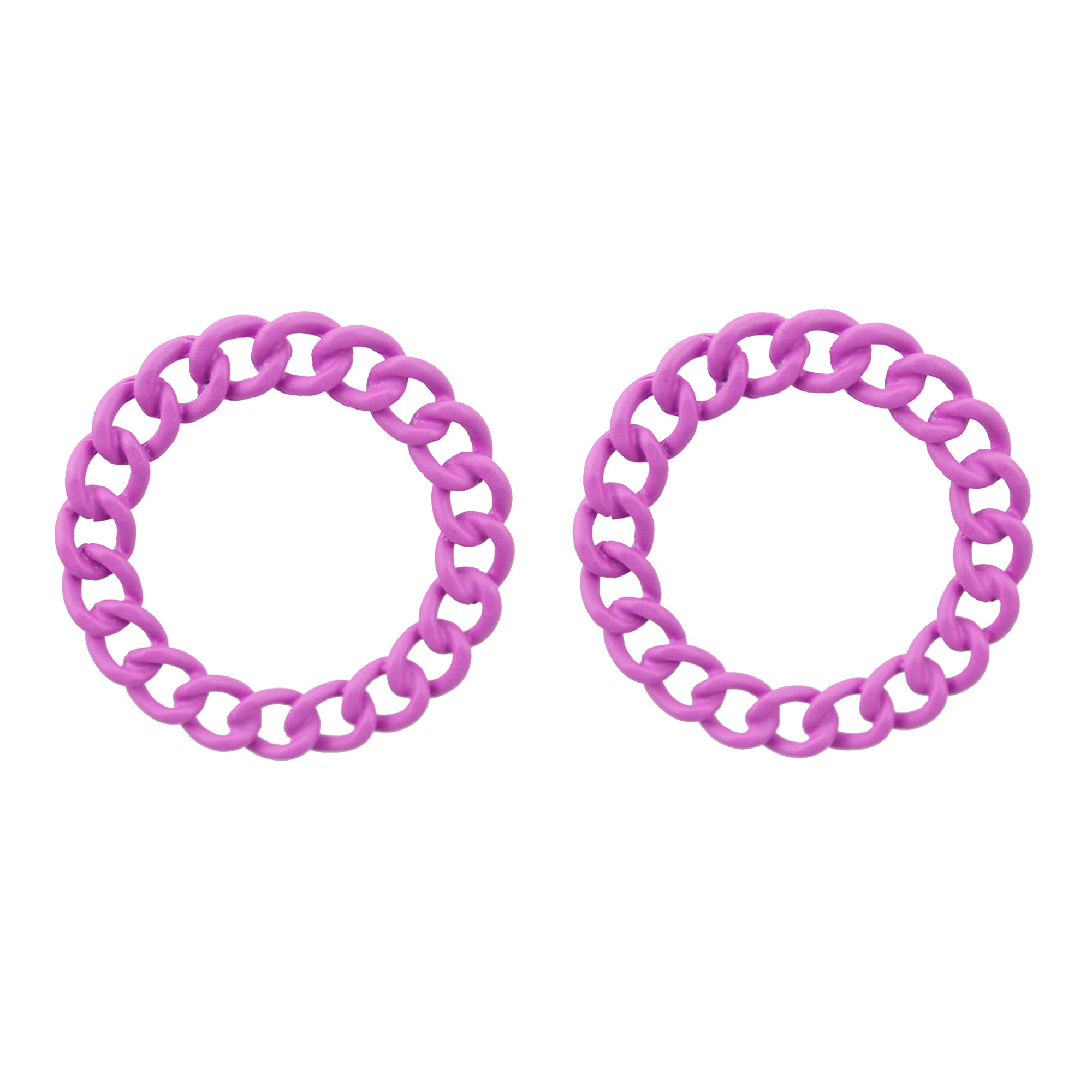 Vintage Bohemian Chunky Chain Link Circle Earrings for Women - Colorful Big Round Hoop Earrings - Lightweight Dangle Ear Jewelry - Gift Box Included - Perfect for Parties, Weddings & Boho Fashion