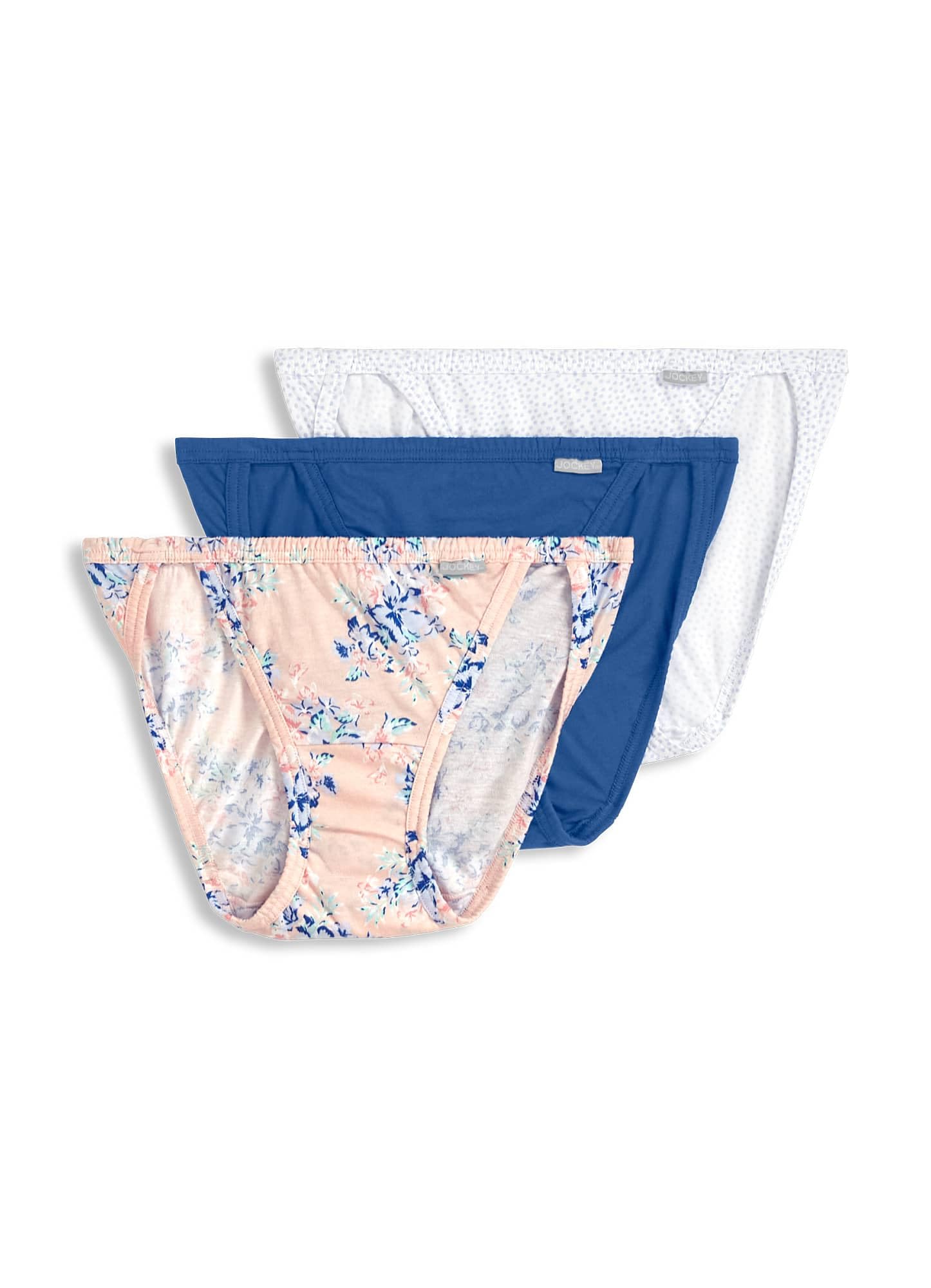 Jockey Women's Elance String Bikini Underwear - 3 Pack Soft Comfortable Cotton Panties for Everyday Wear & Sleep