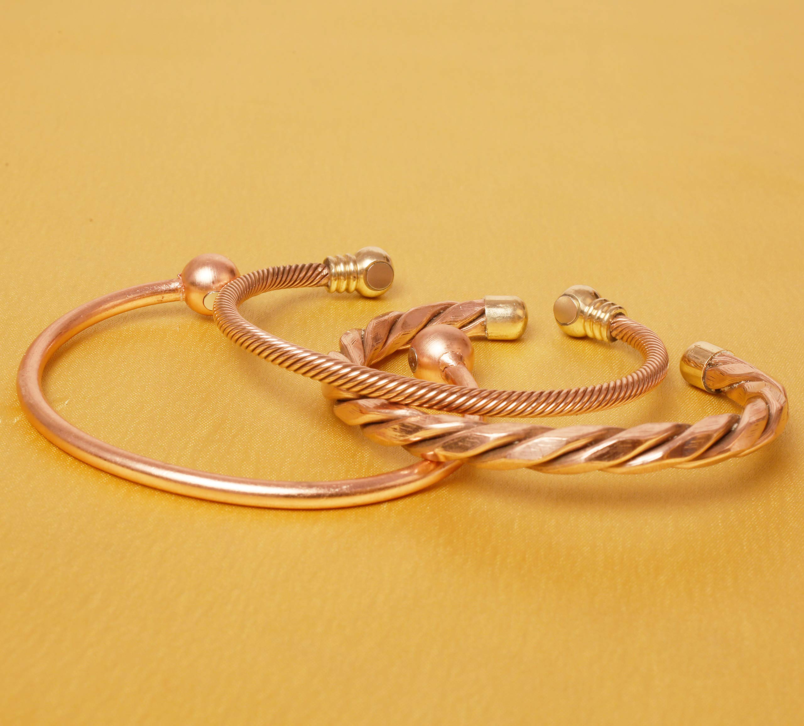 Touchstone Tibetan Style Copper Bracelet - Hand Forged Solid High Gauge Copper Cuff Jewelry for Women & Men - Multiple Design Options - Perfect for Yoga, Meditation & Spiritual Healing