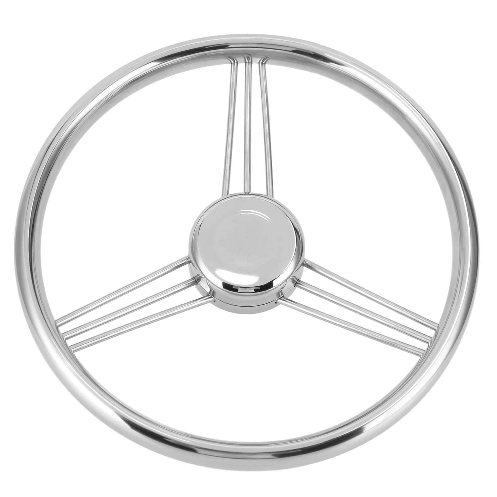 13.5 Inch Classic Boat Steering Wheel - 9 Spoke Stainless Steel Marine Wheel with 15° 3/4