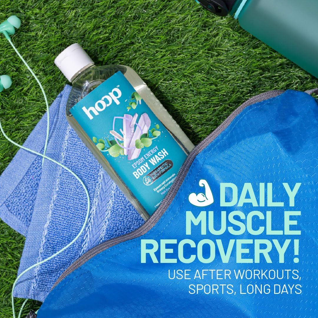 Hup Epsom Salt Body Wash - Lavender Scented Shower Gel for Muscle Recovery, Relaxation & Skin Care | Hand & Foot Soak, Post Workout Bath, Stress Relief | 300ml | Perfect for Spa Nights, Gym Recovery & At-Home Self Care