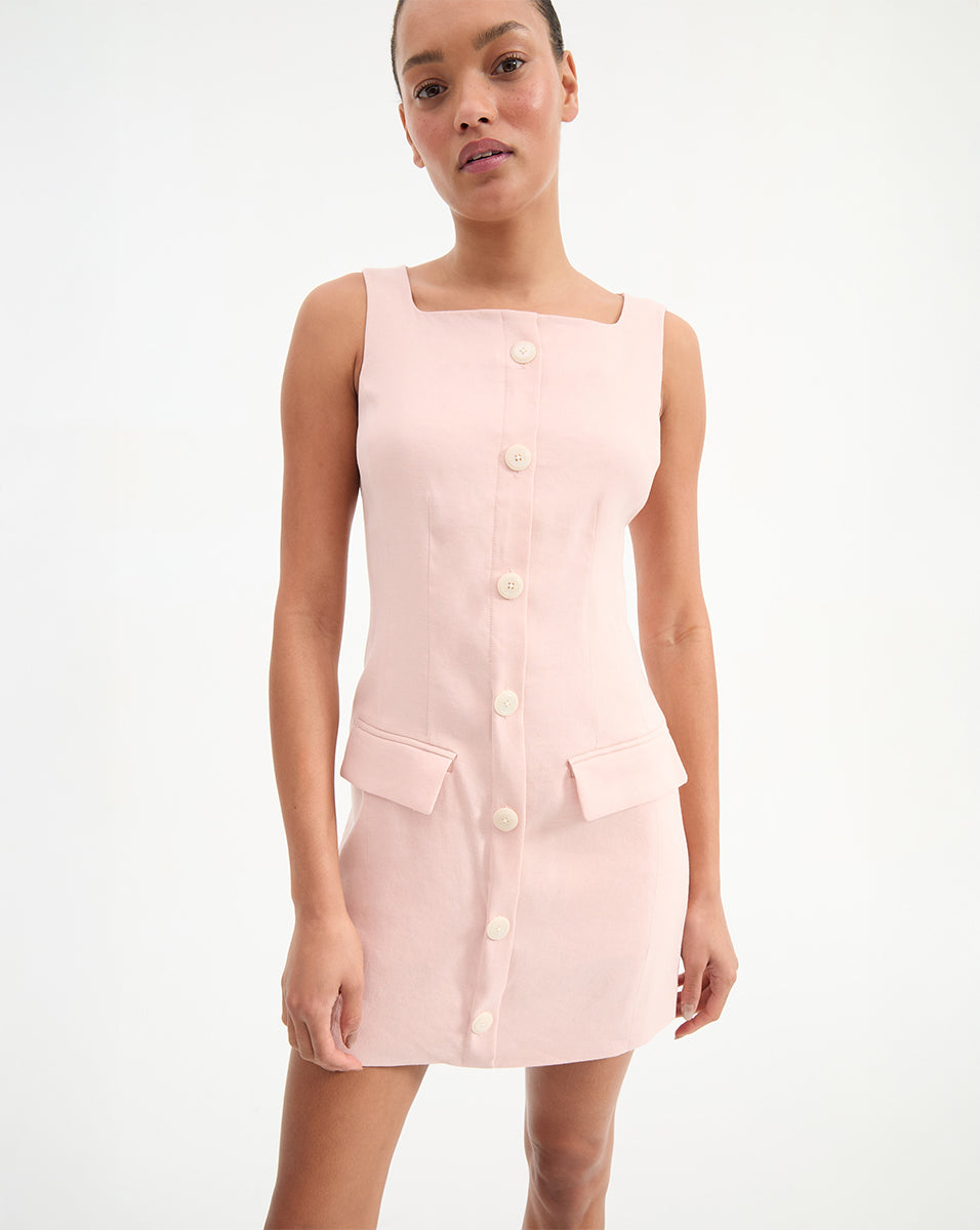 Evan Linen Mini Dress for Women - Breathable Summer Casual Sundress with Pockets | Perfect for Beach, Vacation, and Date Night Outfits