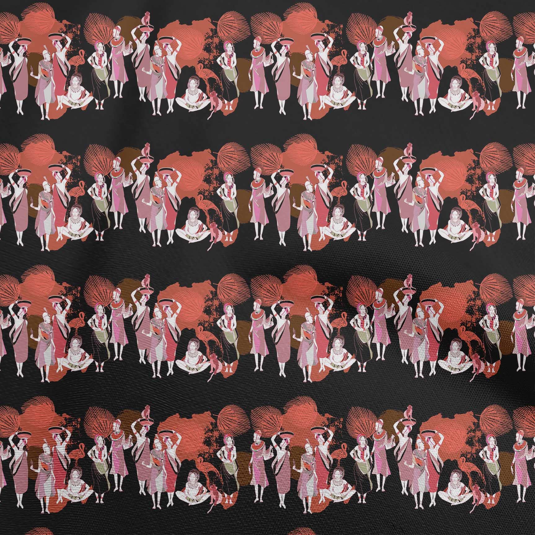 Velvet Red African Print Fabric by The Yard - 58 Inch Wide for DIY Clothing, Dresses, and Home Decor Sewing Projects | Premium Cotton Material for Quilting, Crafts, and Upholstery