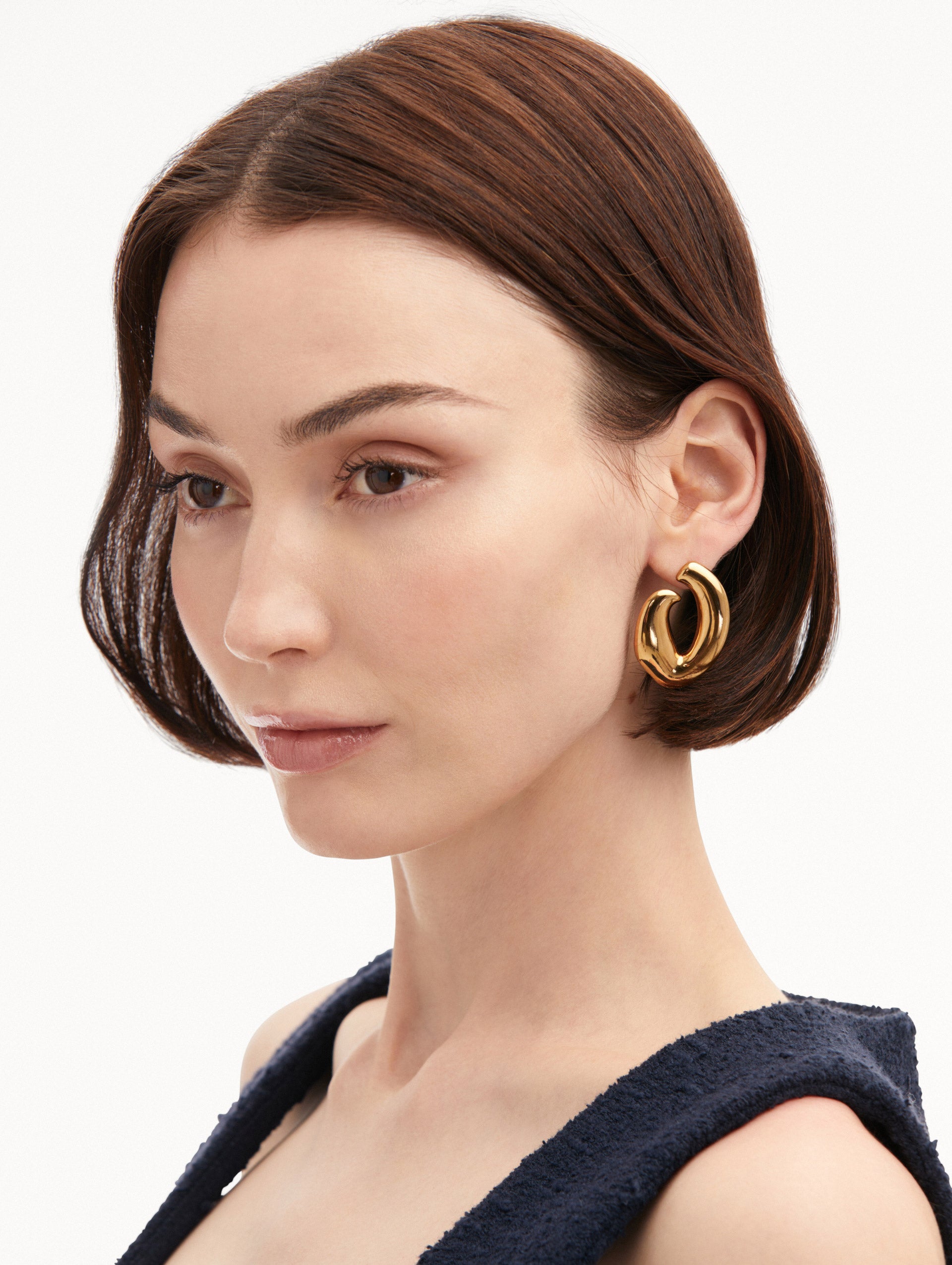 Large O Stud Earrings for Women - Minimalist Hoop Earrings, 14K Gold Plated Stainless Steel, Hypoallergenic, Comfort Fit - Perfect for Everyday Wear, Work, and Special Occasions