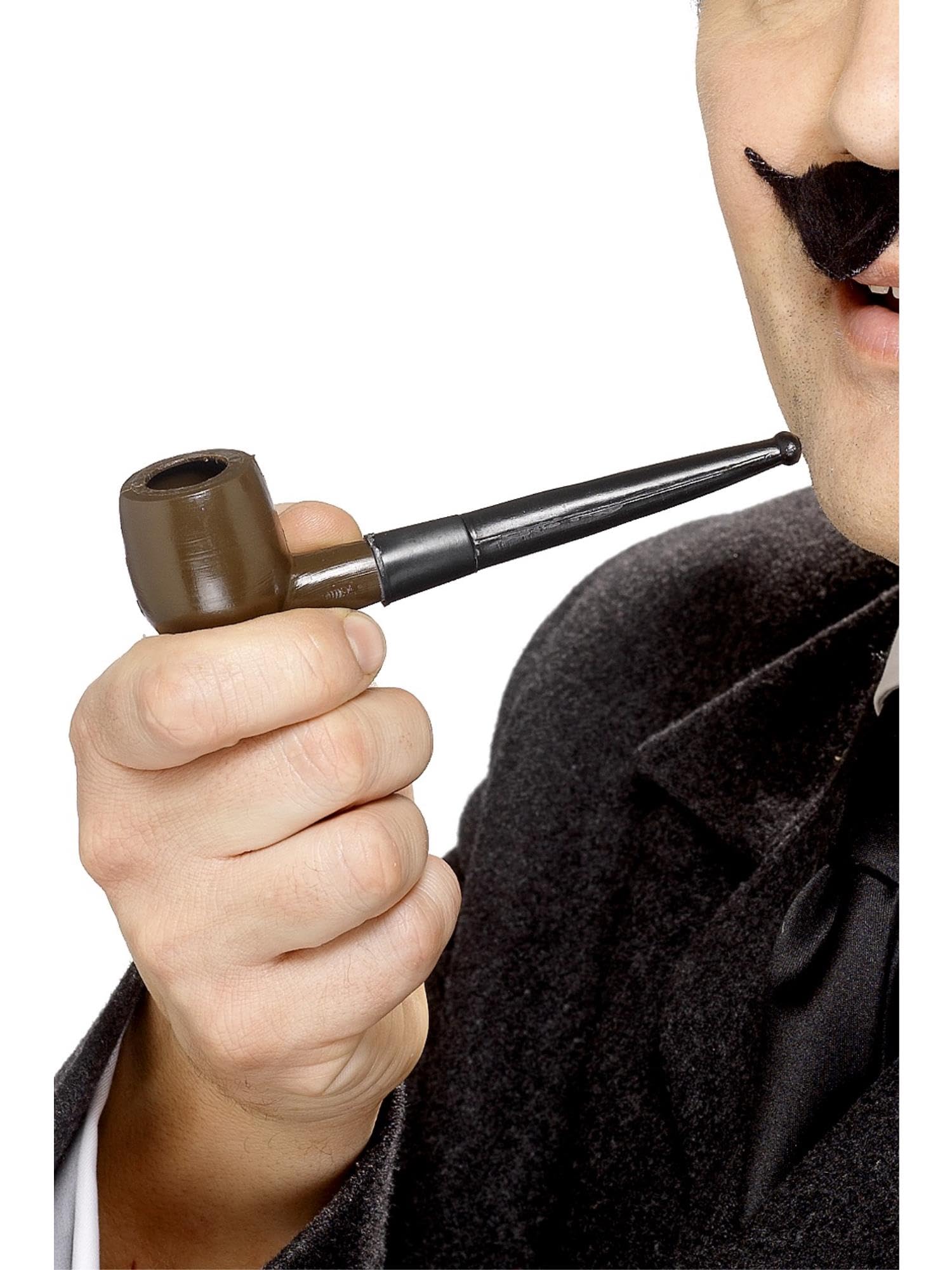 Smiffys Tales of Old England Plastic Smoking Pipe - Brown Historical Costume Accessory for Renaissance Fairs, Victorian Cosplay & Theater Performances