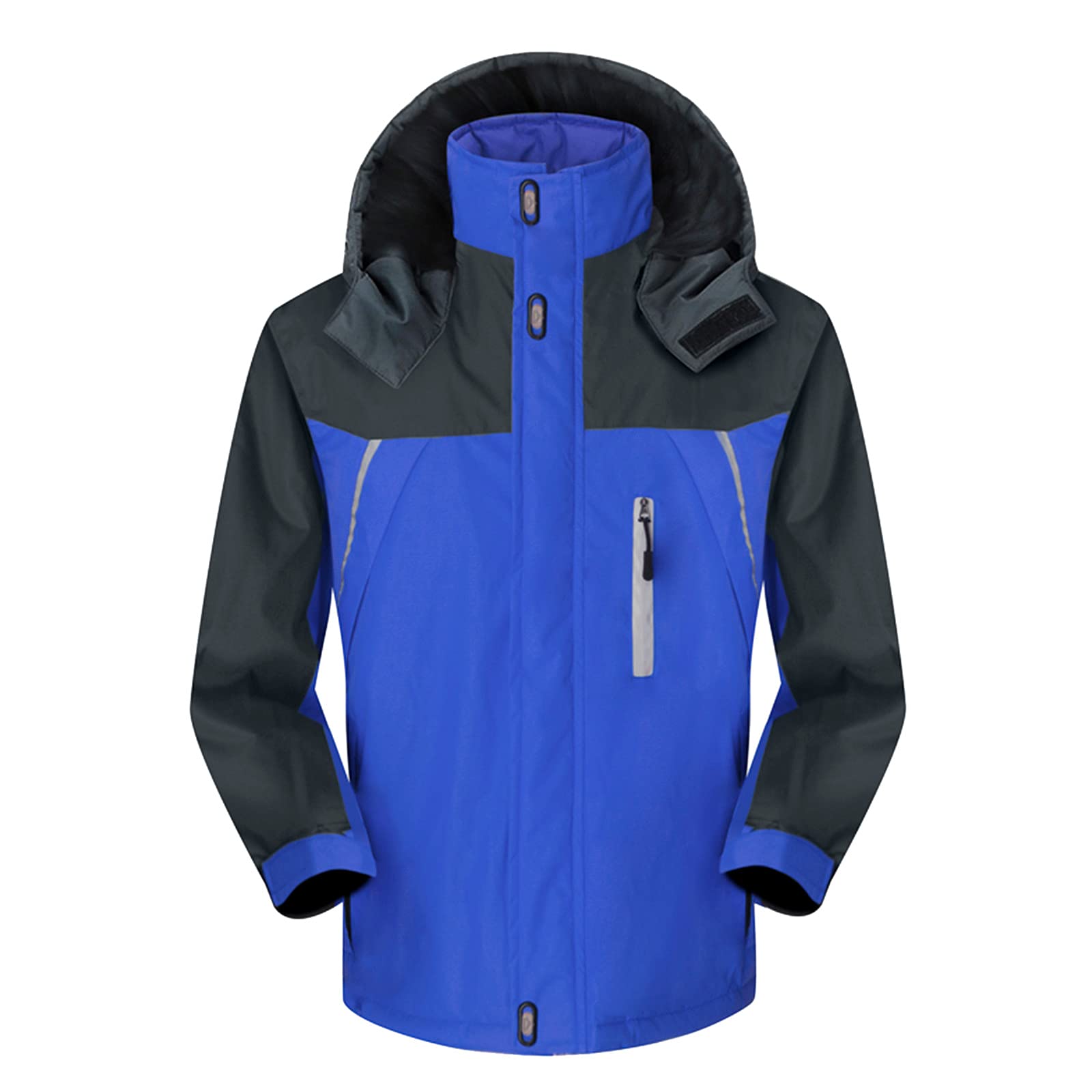 Quilted Men's Jacket with Removable Hood & Plush Lining - Windproof Winter Coat for Outdoor Activities, Hiking, and Casual Wear