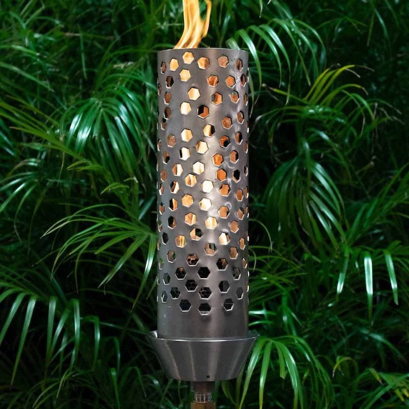 Fire Torch with Honeycomb Design - Outdoor Camping, Backyard BBQ, and Emergency Lighting - Portable and Windproof Flame Torch for Parties, Hiking, and Survival Kits