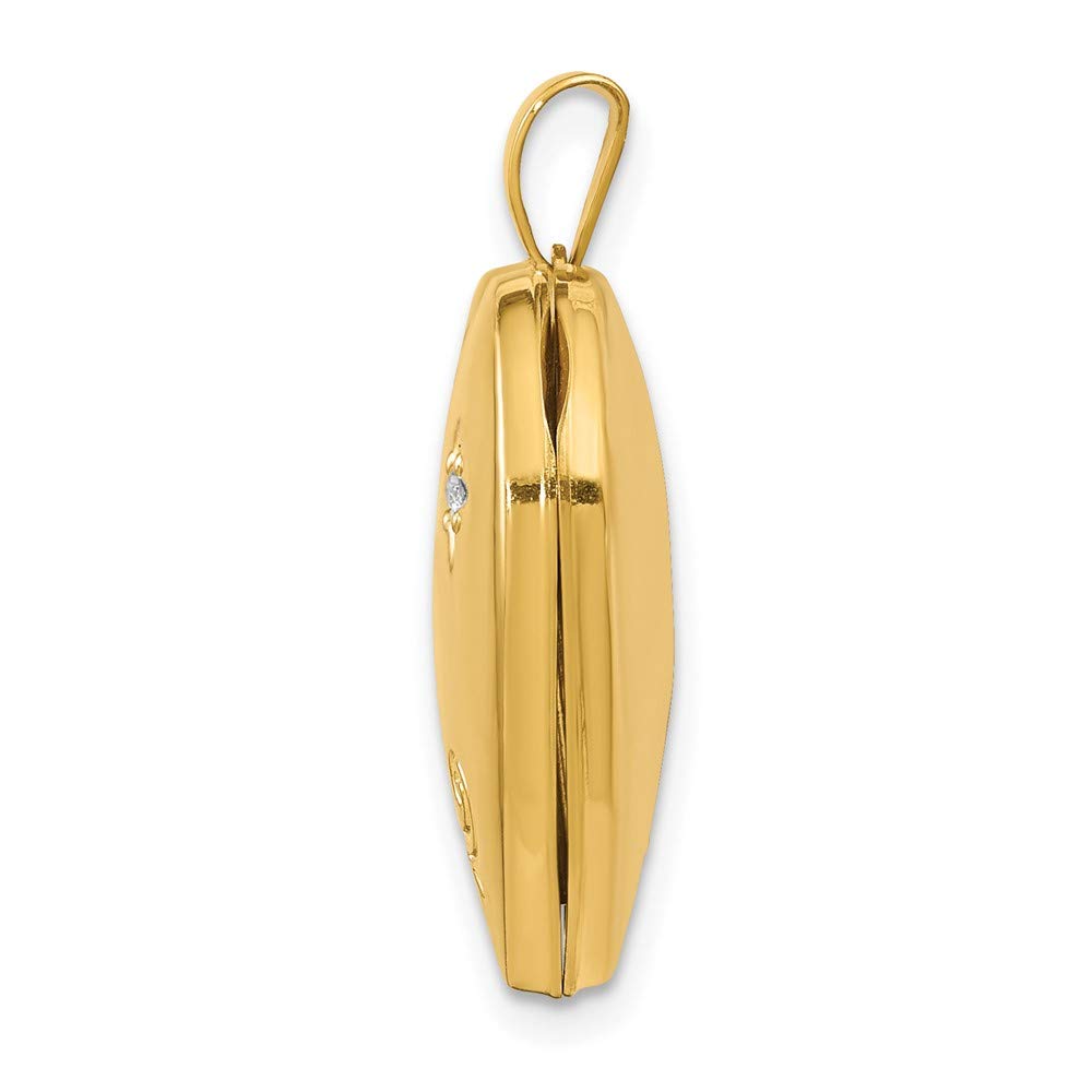14K Yellow Gold Floral Heart Locket with Diamond - Family Keepsake for Special Occasions