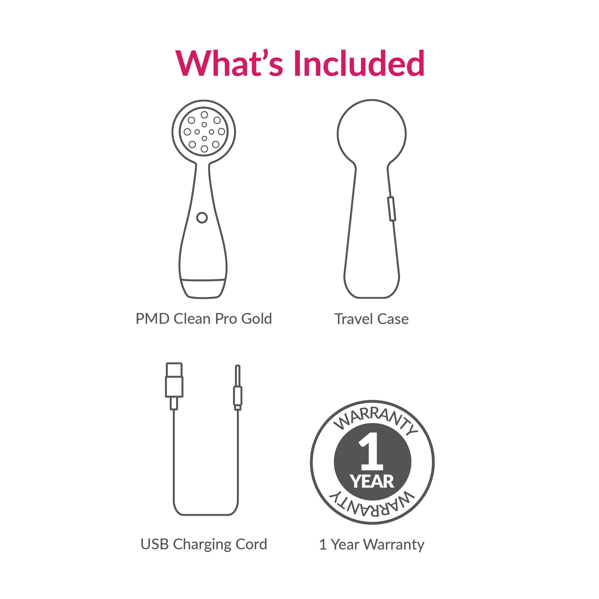 PMD Beauty Clean Pro Gold Facial Cleansing Brush - Deep Pore Cleanse & Exfoliation for Glowing Skin | Perfect for Daily Skincare & Makeup Removal