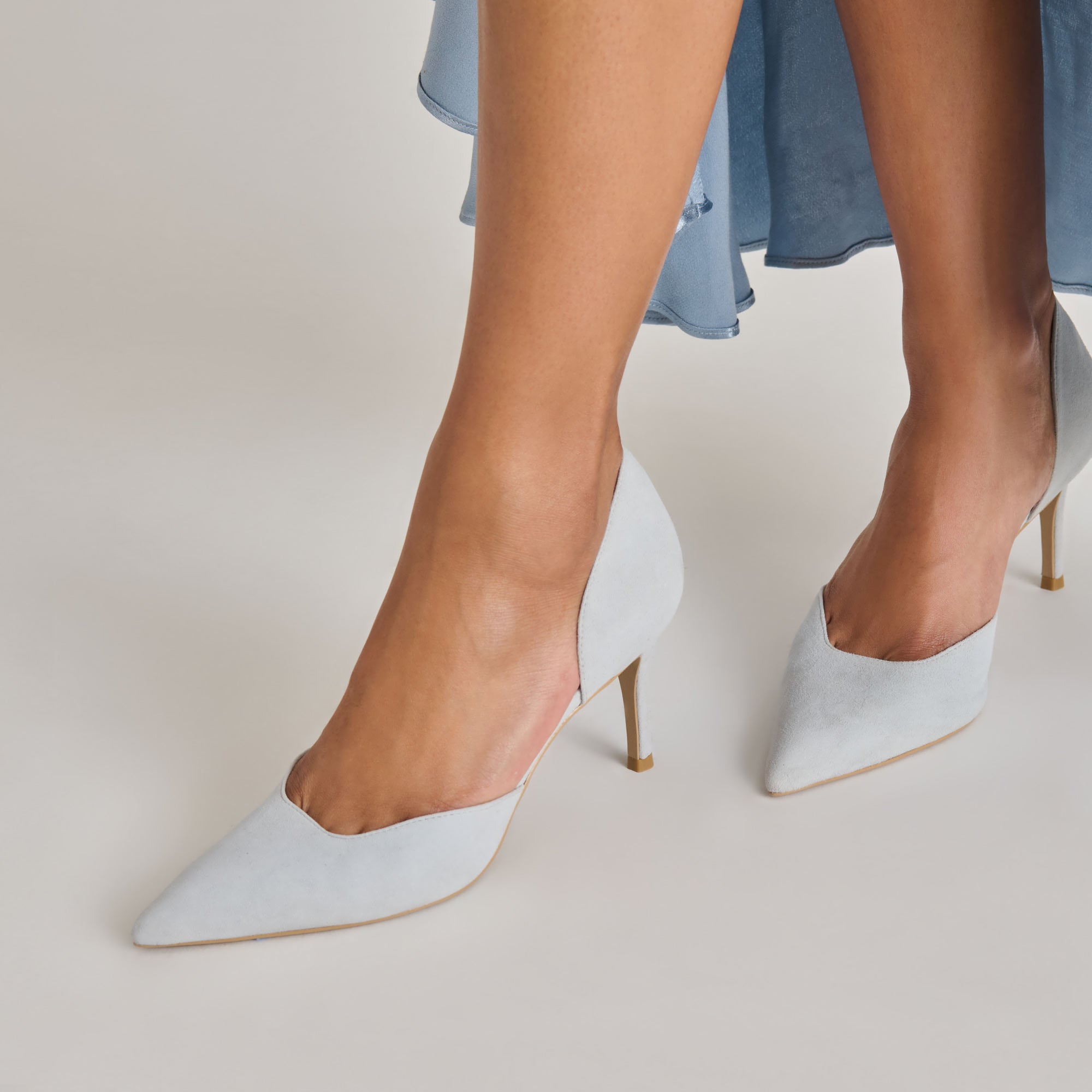 ELOY HEELS - Light Blue Suede Women's High Heels for Parties, Weddings & Special Occasions