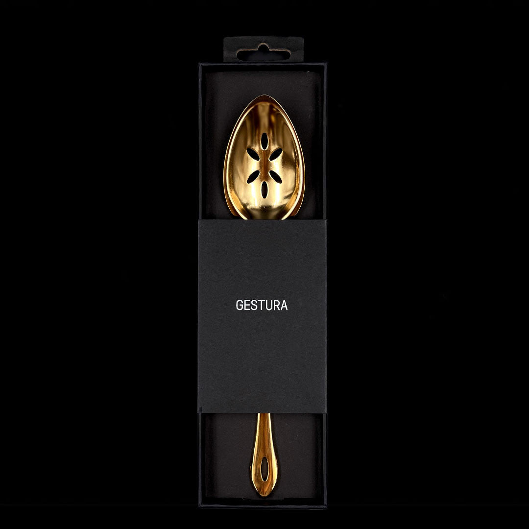Premium 1 Tbsp Slotted Stainless Steel Spoon - Gold Plated Kitchen Utensil for Cooking, Serving & Measuring - Perfect for Sauces, Soups & Salad Dressing