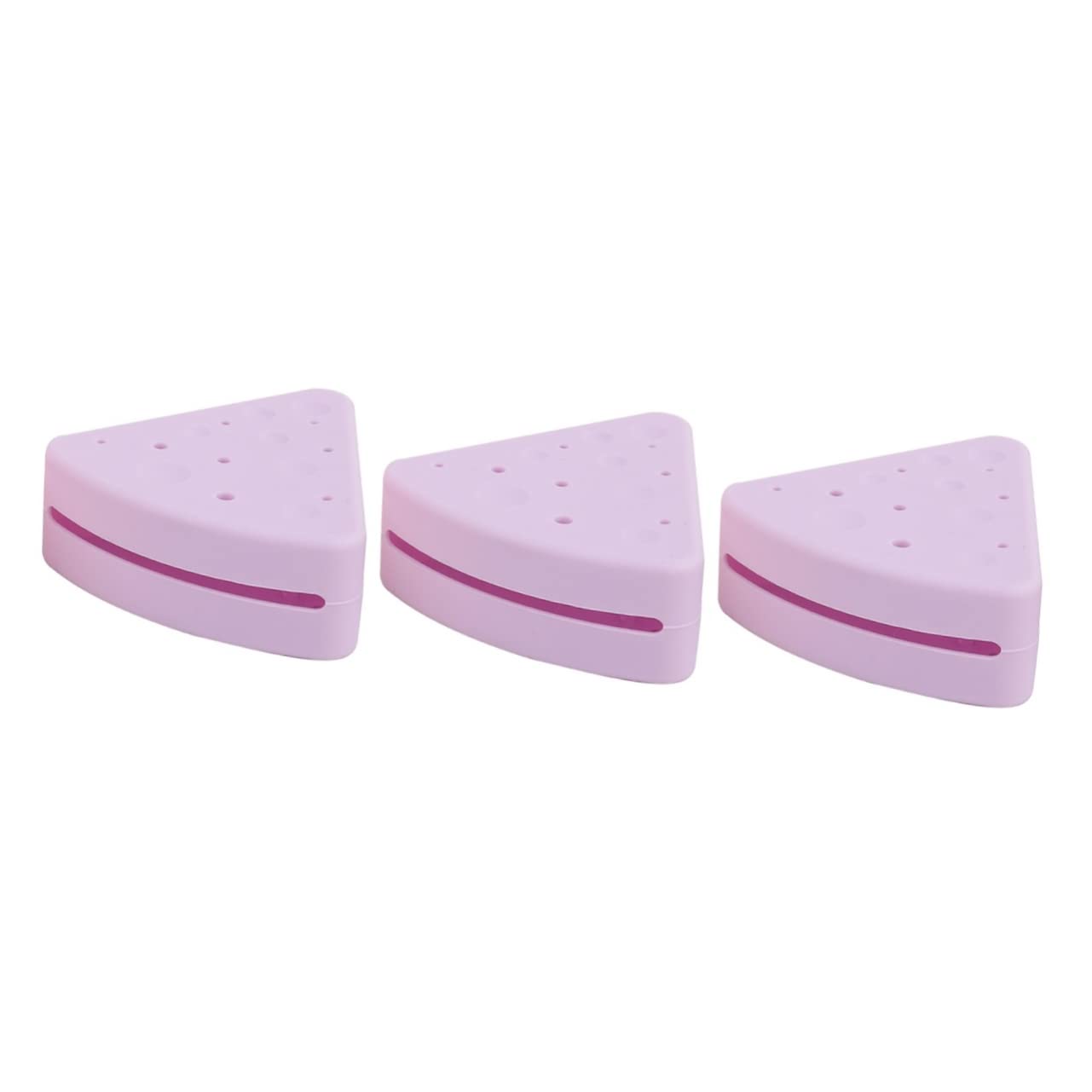 FRCOLOR 3-Piece Silicone Makeup Sponge Holder Set - Breathable Yellow Silica Gel Storage Case for Beauty Blenders & Cosmetic Puffs - Perfect for Travel, Vanity Organizer & Makeup Artist Kit