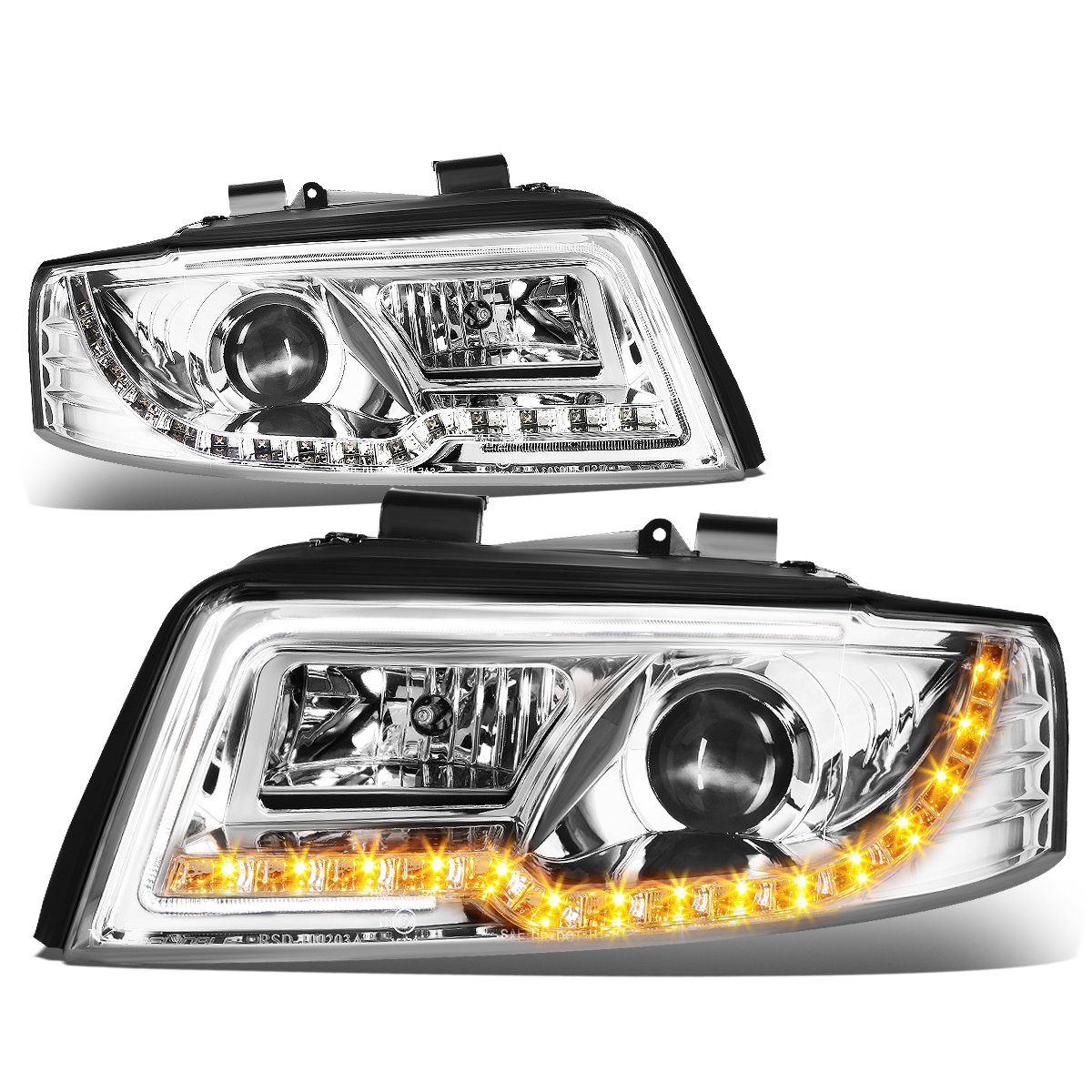 DNA MOTORING HL-HPL-DRL-A402-CH Passenger Side Headlight Assembly - Compatible with [Vehicle Model], DRL & High Performance Lighting for Night Driving & Enhanced Visibility