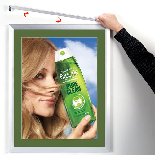 10x12 Euro Style Slide-In Picture Frame for Posters - Includes 2 Wide Matboards - Perfect for Home Decor, Office Display & Wall Art