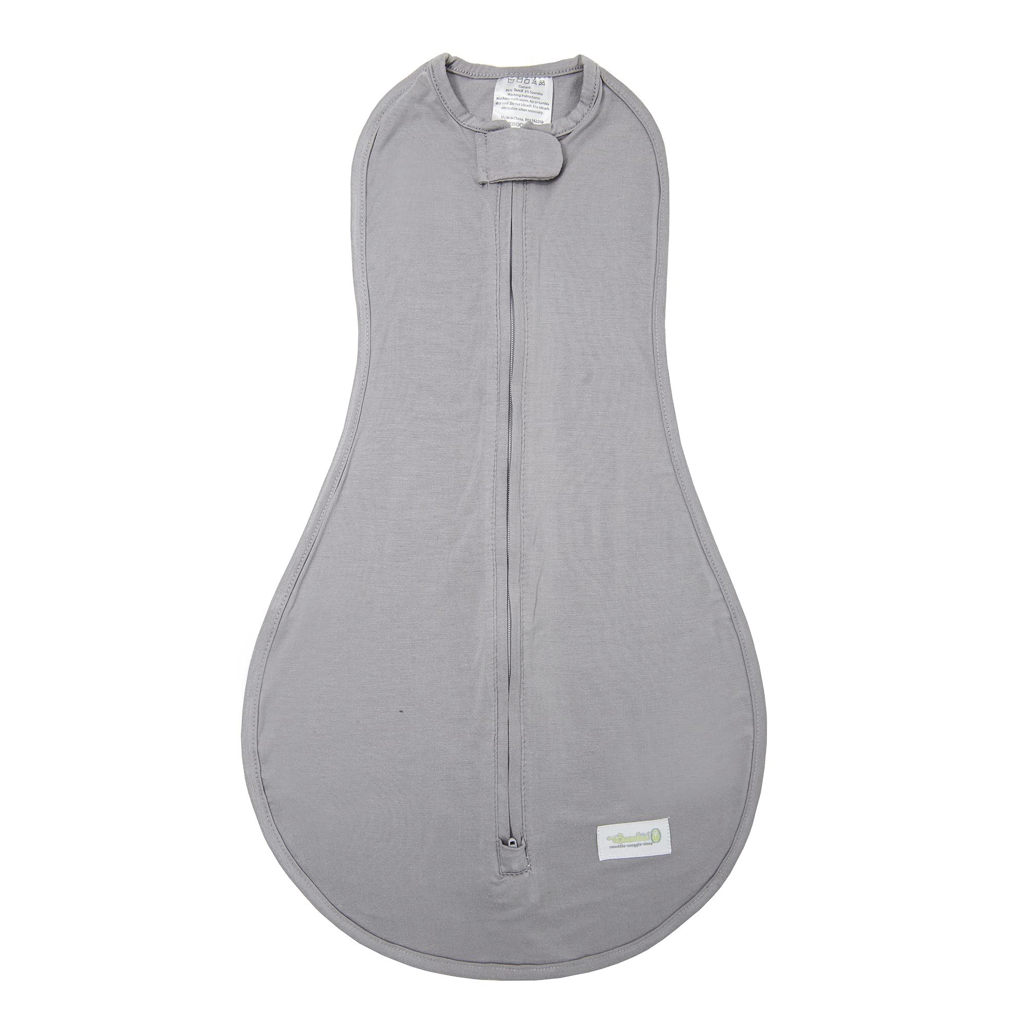Woombie The Tencil Baby Swaddle Blanket - Ultra Soft Eucalyptus Fiber Wearable Blanket for Newborns 5-13lbs - Soothing Gray Swaddler for Better Sleep - Perfect for Nursery, Travel & Baby Shower Gifts